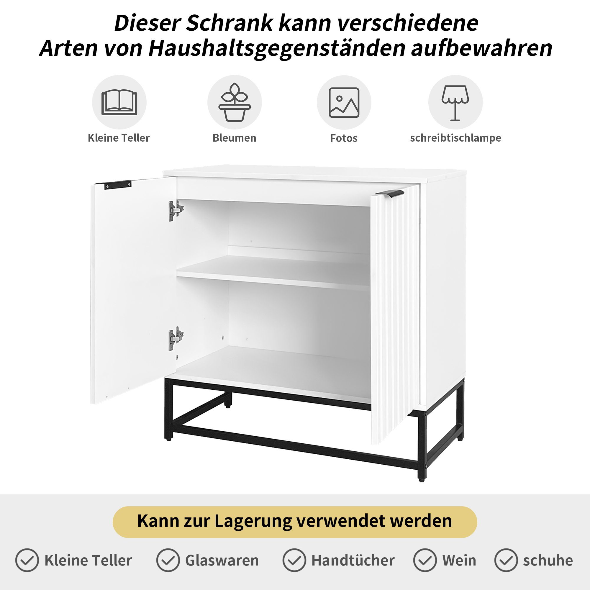 Merax Sideboard mit Metallsockel (1 St), günstig online kaufen