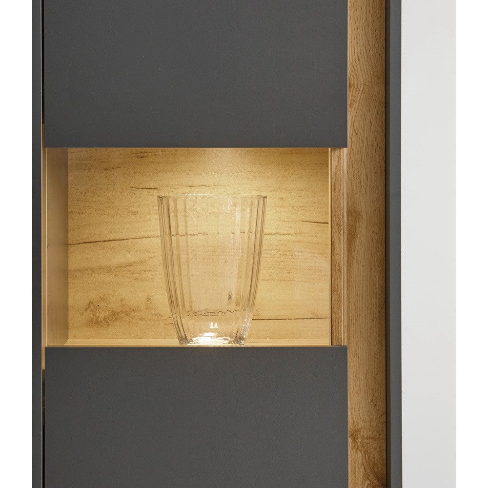 Lomadox Vitrine CRISP-61 Wotan Eiche Nb. günstig online kaufen