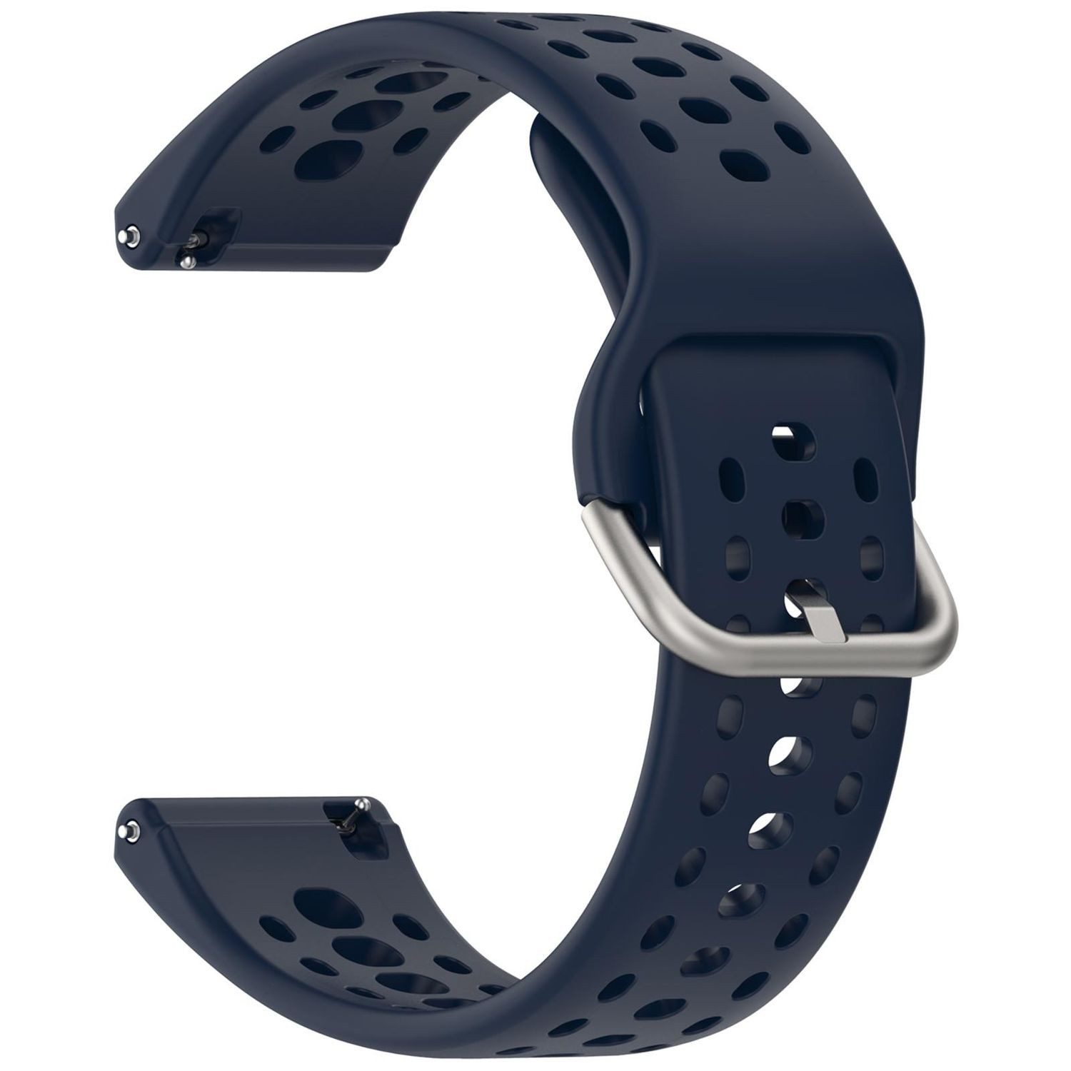 Wigento Smartwatch-Armband Für Amazfit Bip 6 Schnellverschluss Design Silikon Ersatz Armband Blau, Silikonarmband mit Quick Release Verschluss und Belüftungslöchern