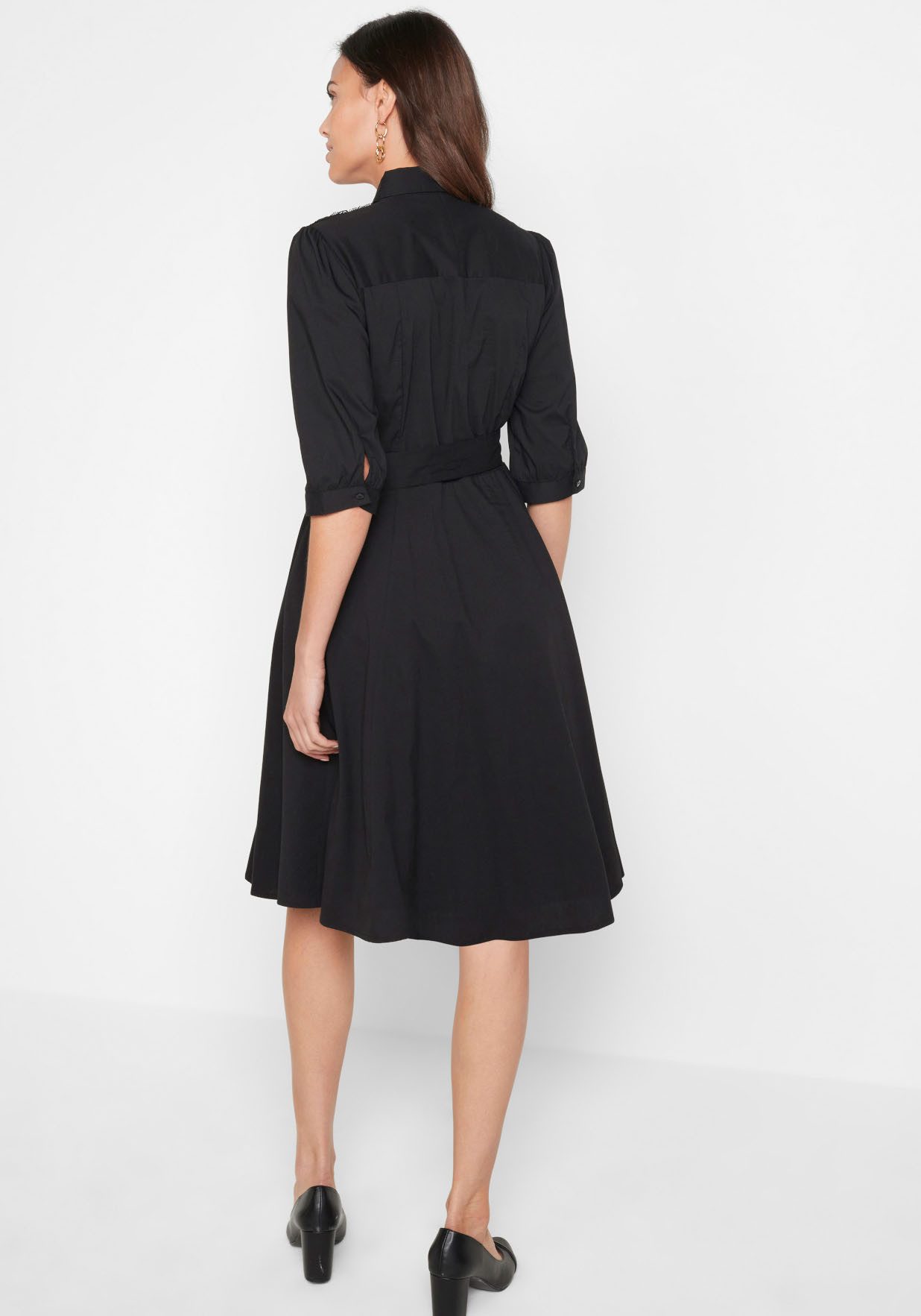 bonprix 2-in-1-Kleid (Set, 2-tlg) für Businessmode, aus Baumwolle, ausgestellte Passform