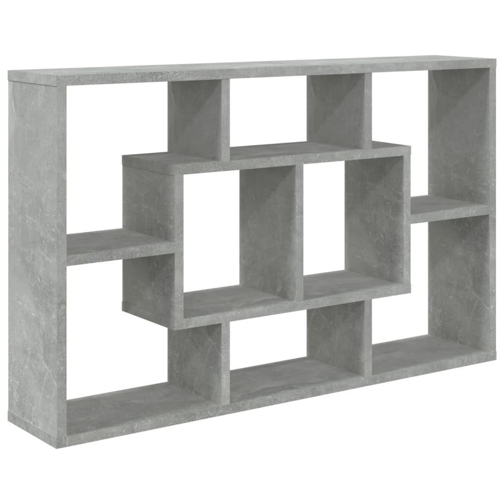 vidaXL Wandregal, Regal Betongrau 85x16x52,5 cm Holzwerkstoff