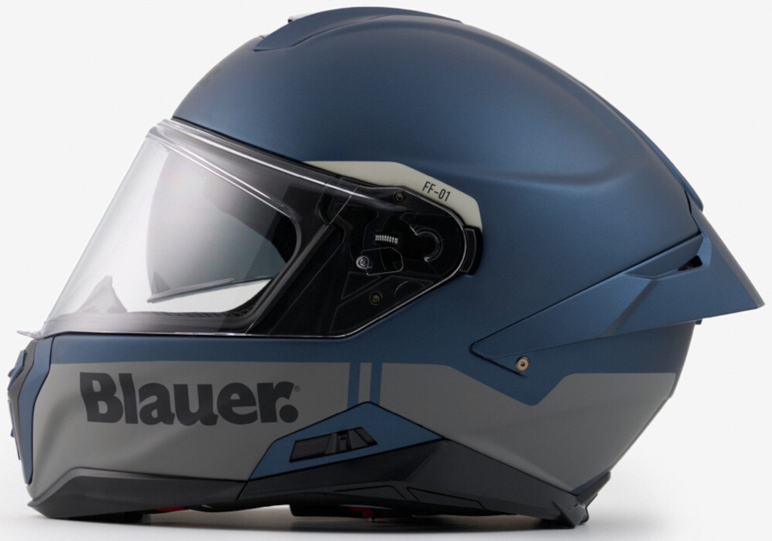 Blauer Motorradhelm FF-01 Helm, Vorbereitet Für Kommunikationssystem,notfallsystem-polsterung (eq