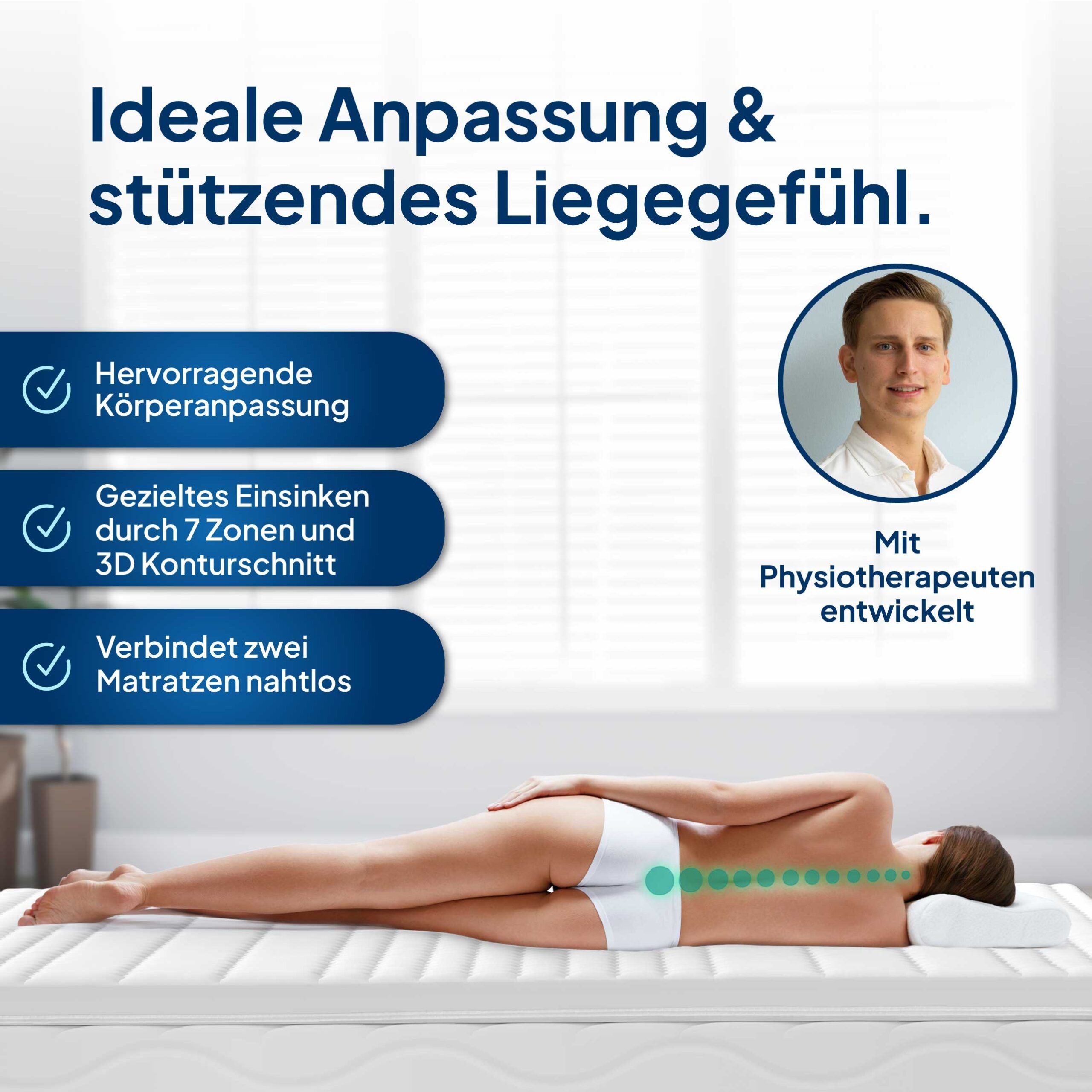AM Qualitätsmatratzen, Topper 3D Deluxe Kaltschaum Topper, 7-Zonen, Ideal f günstig online kaufen