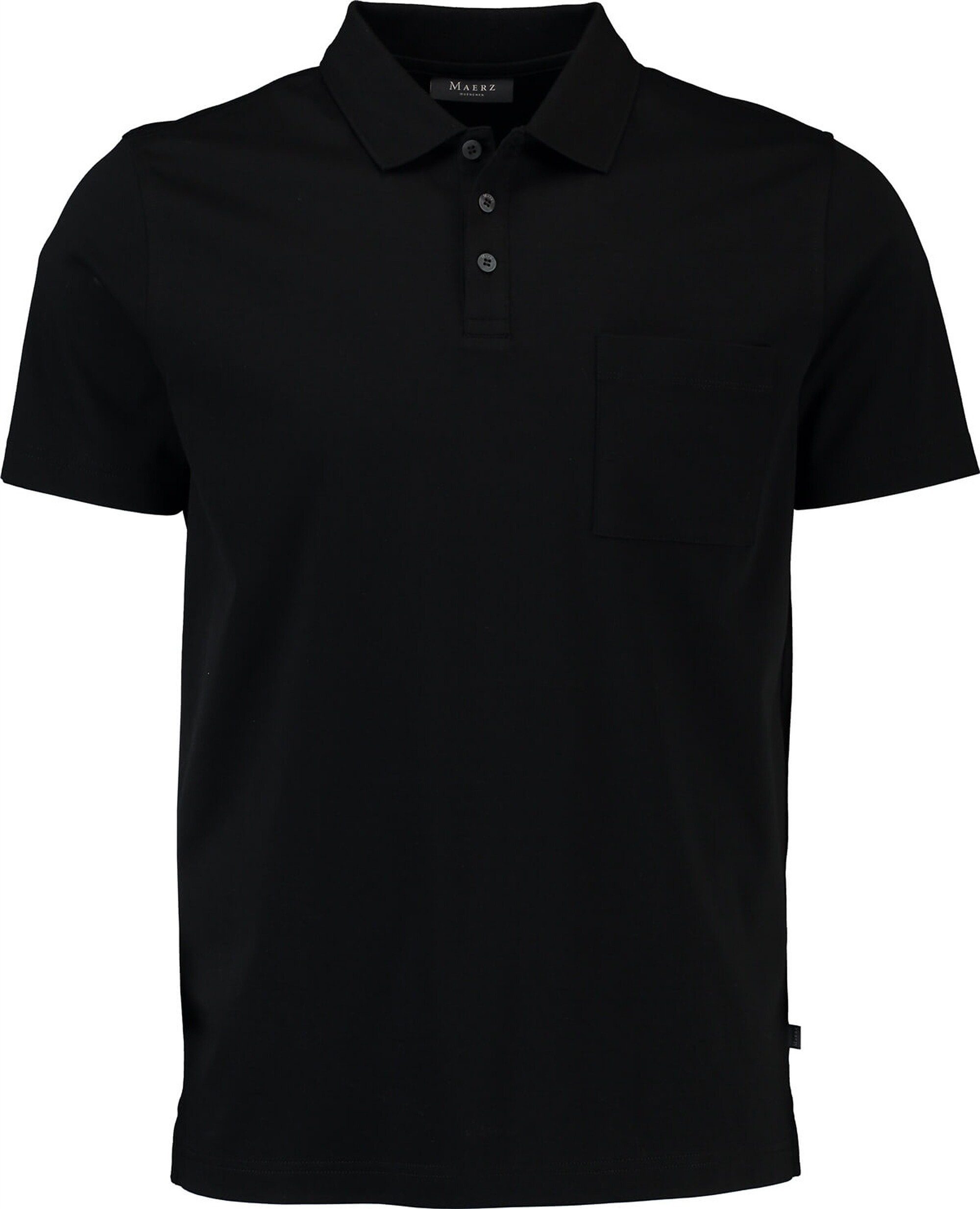 Poloshirt MAERZ Polo-Shirt marine merceresierte Baumwolle