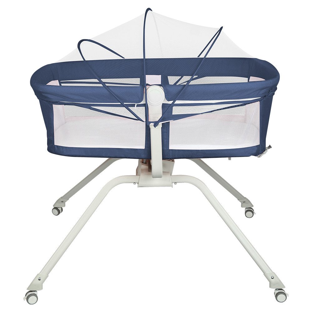 JEOBEST Beistellbett Babywiege, Beistellbett Baby, Baby Bett mit Rollen, Einfach Transport, mit Moskitonetz, Atmungsaktives Maschen-Design
