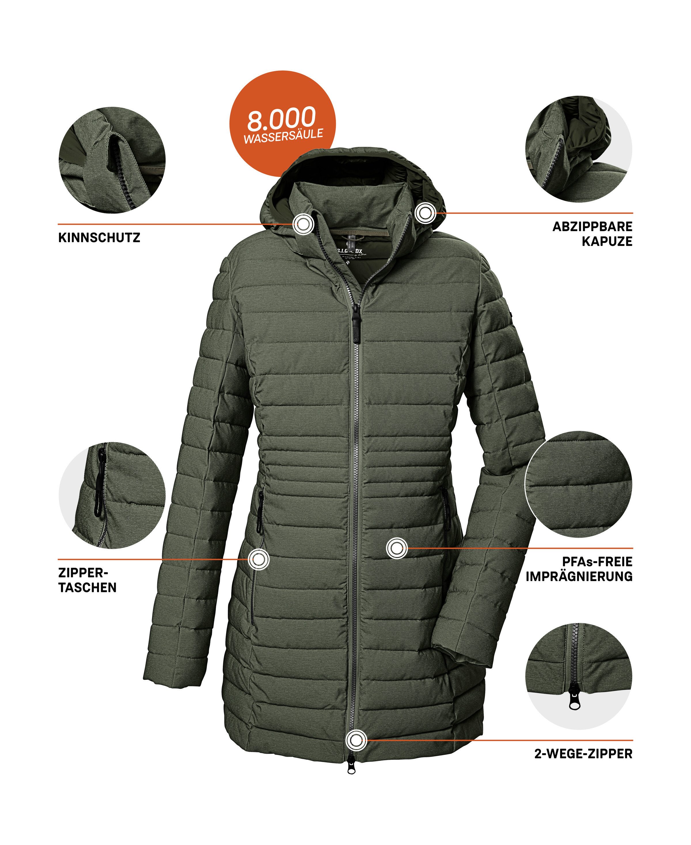 G.I.G.A. DX by killtec Steppmantel GW 14 WMN QLTD PRK_Bacarya Schmaler Damenparka, wasserabweisend, winddicht, atmungsaktiv