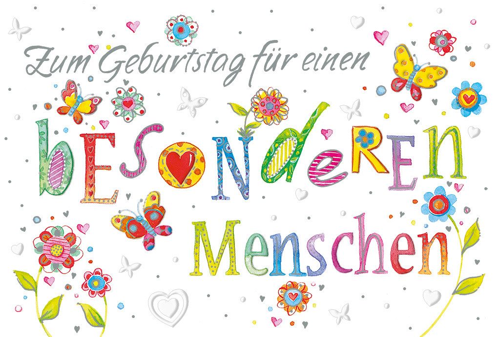 Grußkarten Geburtstag - 4 Styles - Glückwunschkarte im Format 11,5 x 17 cm mit
