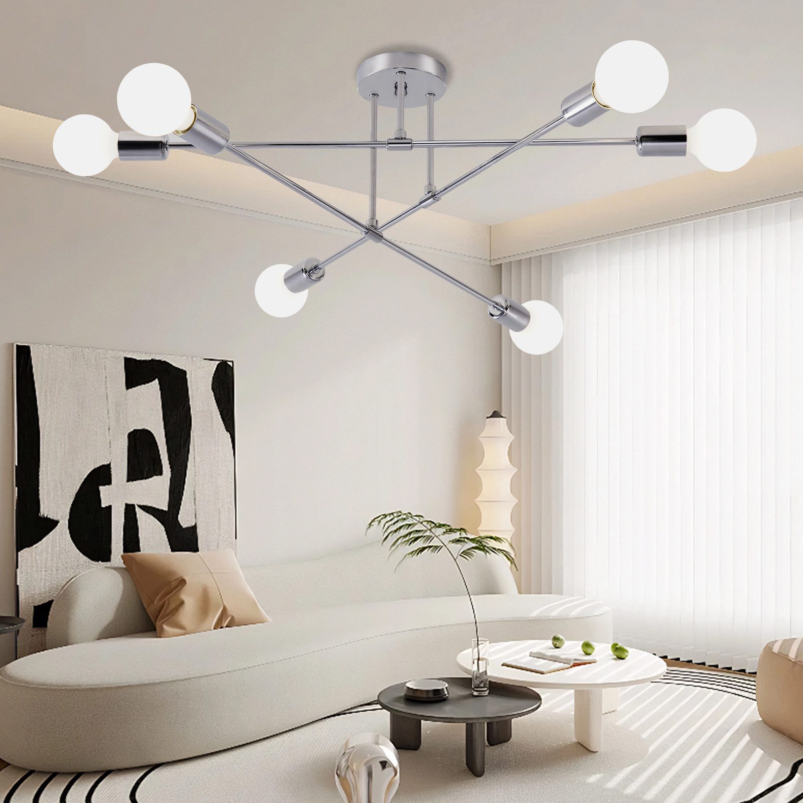 POPOLIC Kronleuchter Sputnik Deckenleuchte,6 Flammig Vintage Deckenlampe,Me günstig online kaufen