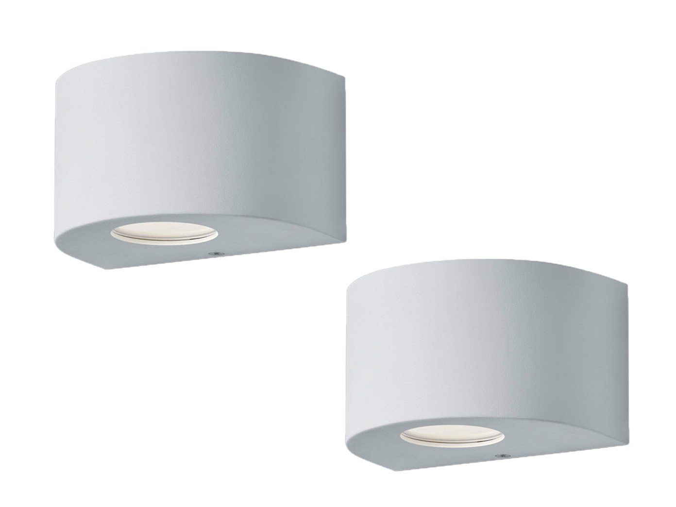 Reality Leuchten LED Außen-Wandleuchte, LED fest integriert, Warmweiß, 2er Set Fassadenbeleuchtung Hauswand, Terrassenleuchten Weiß, IP 44