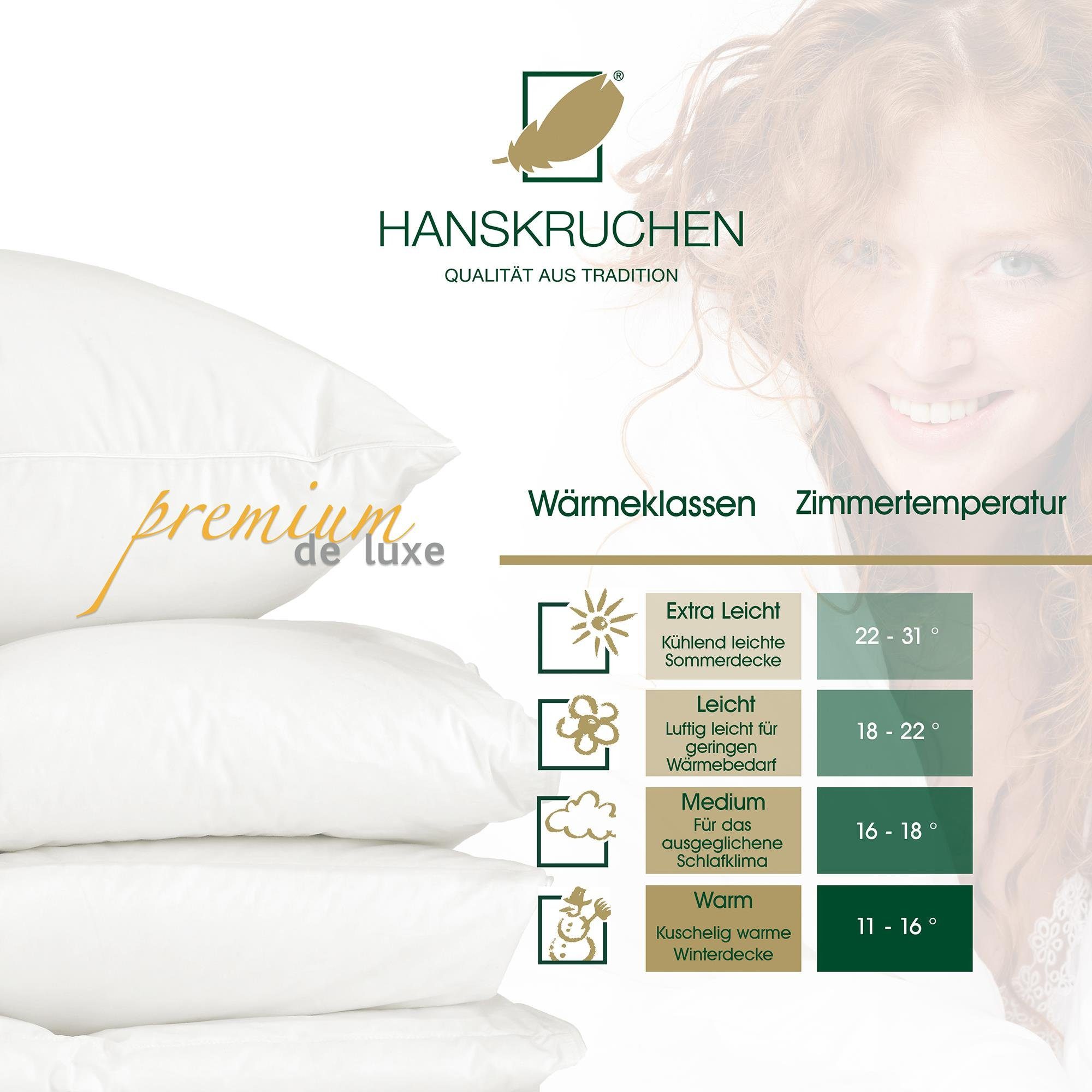 x Bezug: 260 Baumwolle, 240 cm, Deutschland, Luxe, de Federn, Füllung: Premium HANSKRUCHEN, 90% Leicht 10% Daunen, hergestellt 100% in Daunenbettdecke, allergikerfreundlich