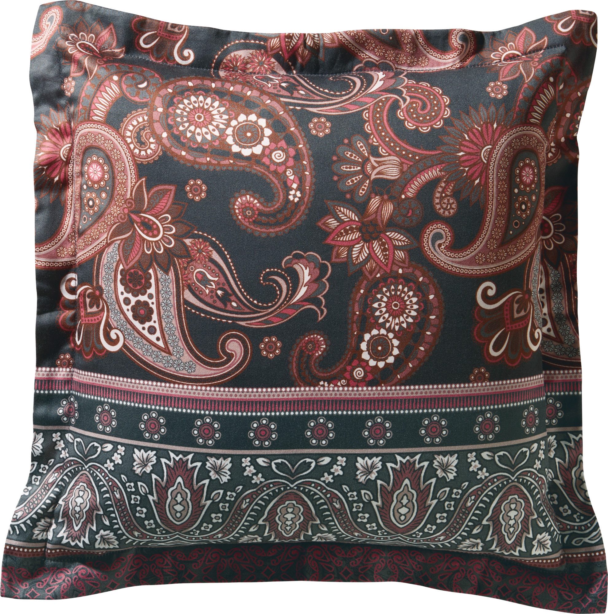 Erwin Müller Kissenbezug Kuschelkissenbezug, Mako-Satin Paisley/Ranke