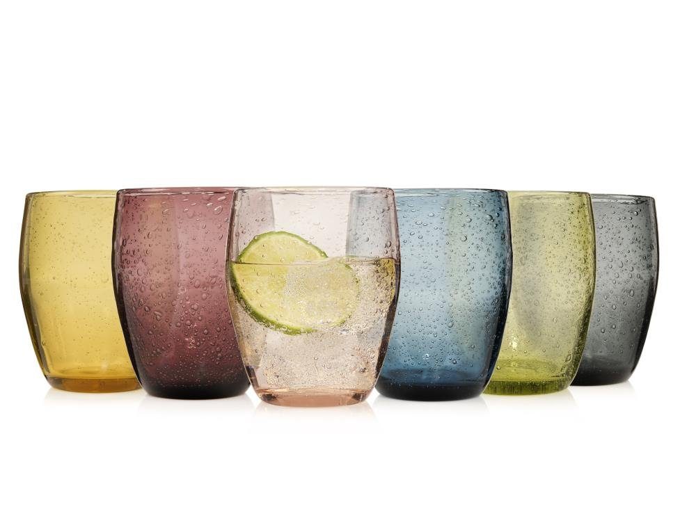 SÄNGER Gläser-Set London Trinkgläser Set, 6-tlg., Glas, 250 ml, spülmaschinengeeignet, Tropfstruktur
