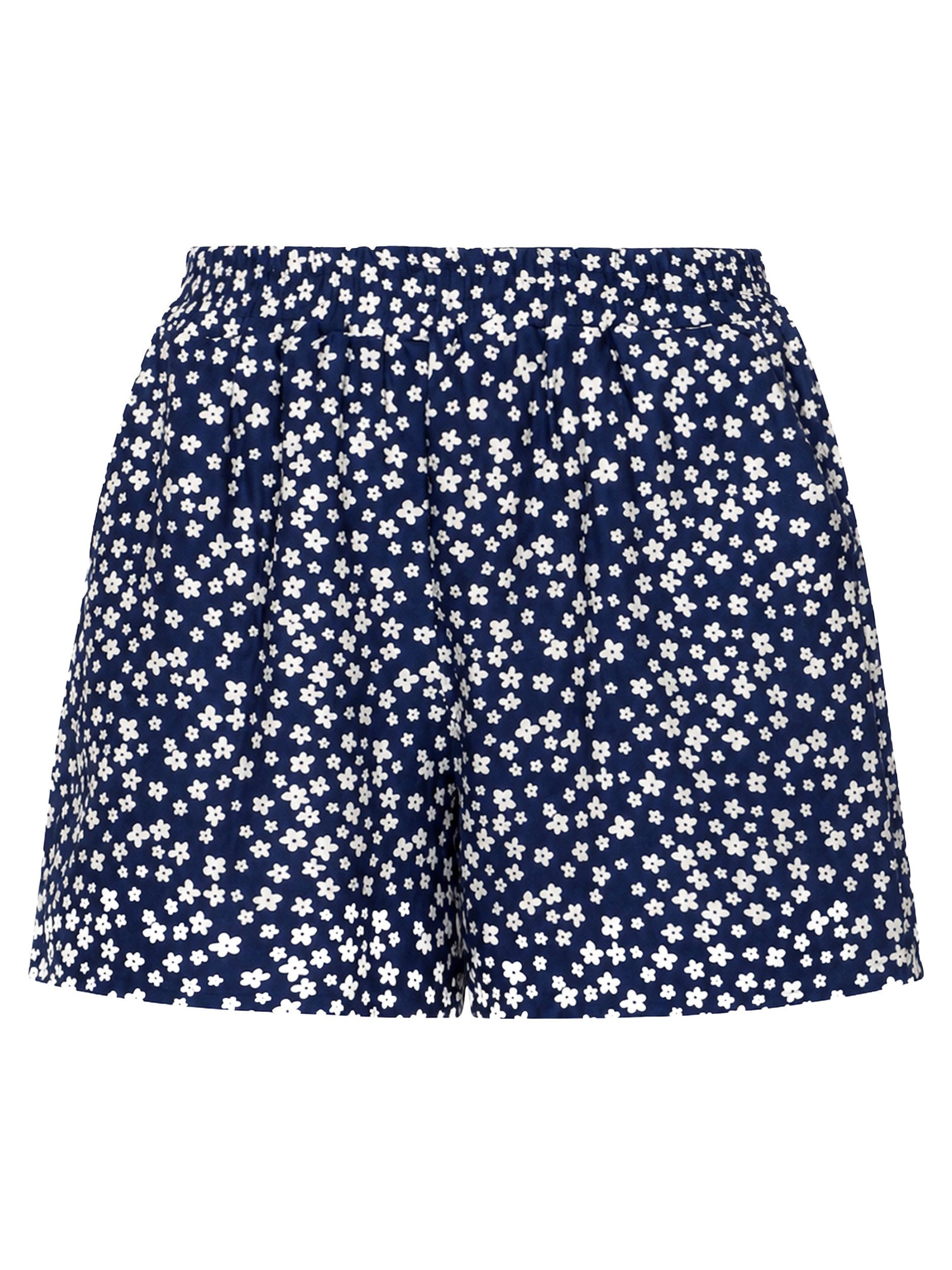 SASSYCLASSY Shorts Shorts mit floralem Druck für Damen Lockere Viskoseshorts mit elastischem Bund und seitlichen Taschen