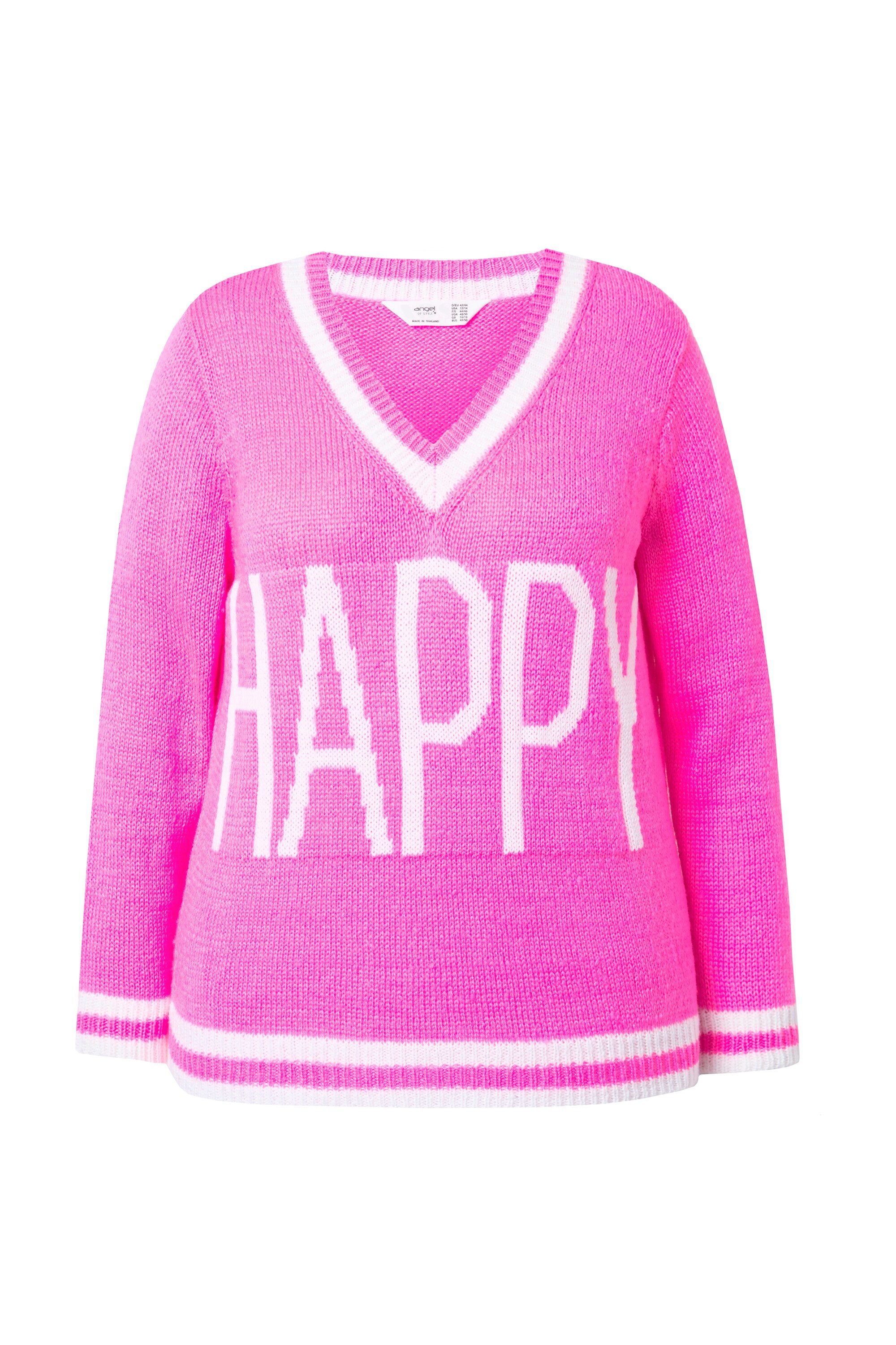 Angel of Style Strickpullover Pullover Straight Fit HAPPY Schriftzug Langar günstig online kaufen