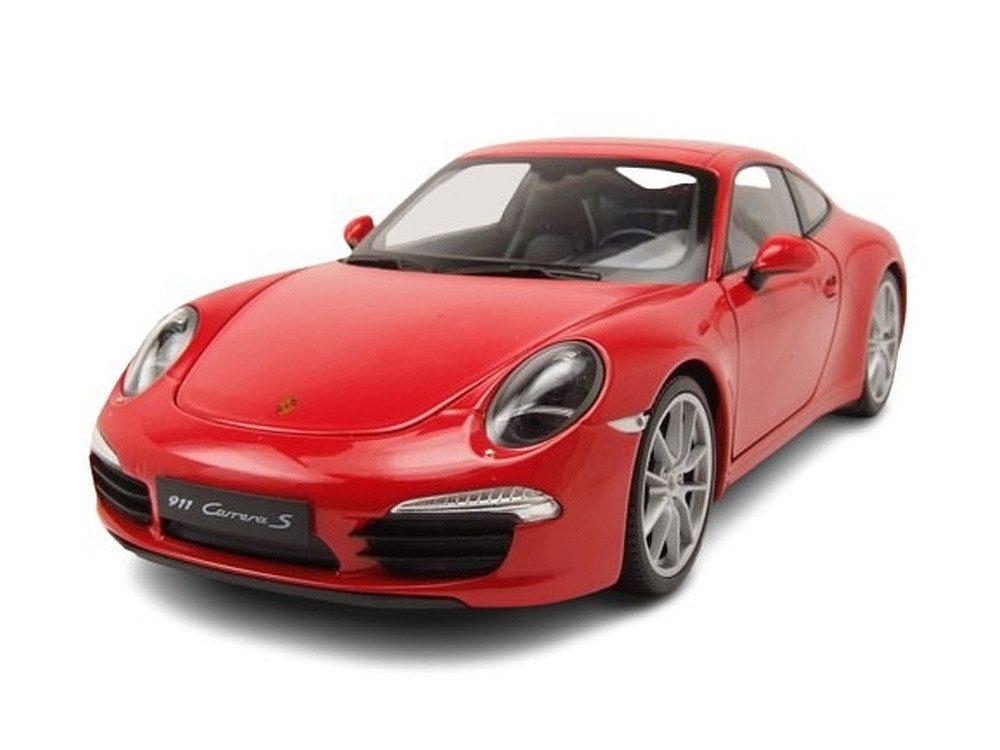 Welly Modellauto Porsche 911 (991) Carrera S 2012 rot, Maßstab 1:18