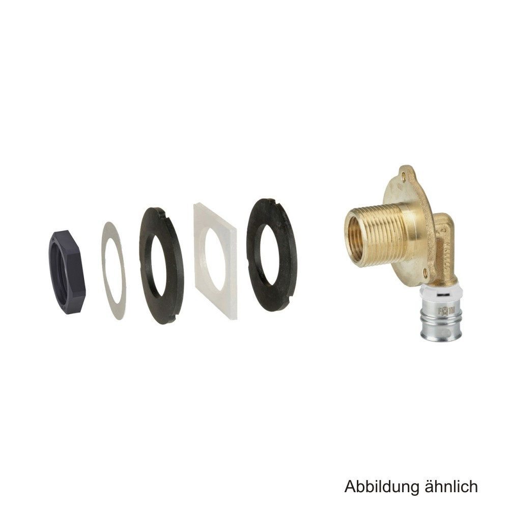 Fränkische Rohrwerke Wasserrohr Alpex UP-Spülkastenwinkel Set 90° mit Flansch, 24mm x 16mm x Rp 1/2" x