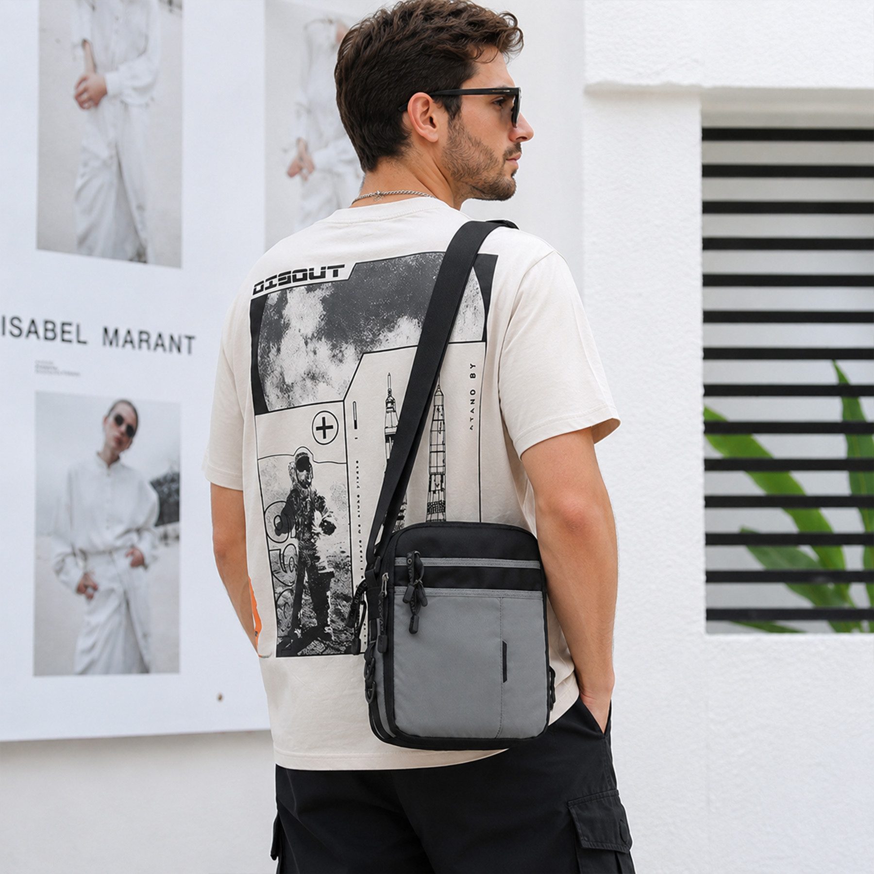Keyura Umhängetasche shoulder bag Herren Oxford Herren Tasche männer umhängetasche (Wasserdicht Schultertasche, Crossbody Bag Backpack, Crossbody, Reise Arbeitstasche, für Männer Messenger Bag), für Männer und Frauen, die Outdoor-Sportarten wandern