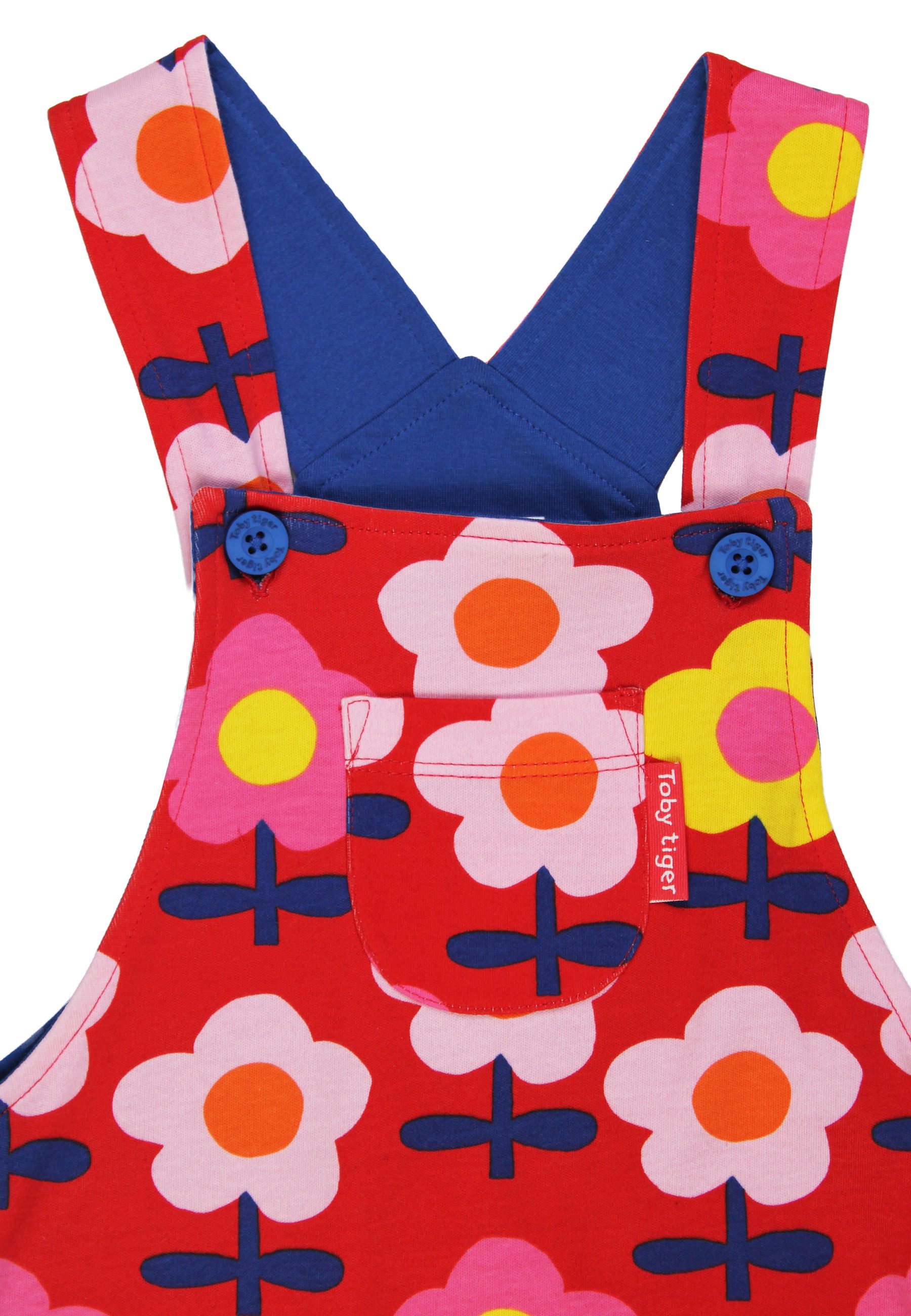Toby Tiger Latzhose Latzhose mit Retro Blumen Druck