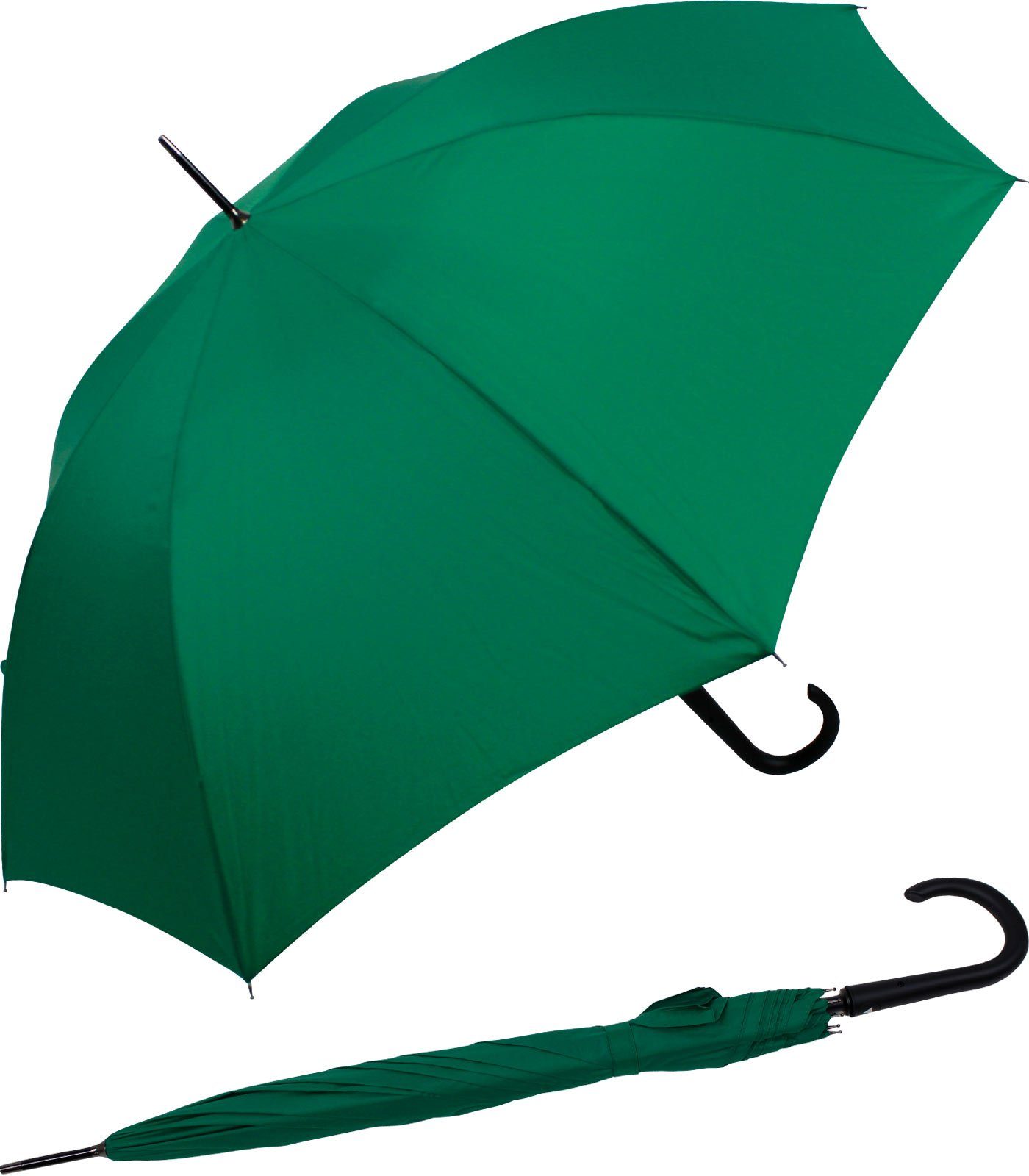RS-Versand Langregenschirm großer stabiler Regenschirm mit Auf-Automatik, Stahl-Fiberglas-Gestell, integrierter Auslöseknopf grün