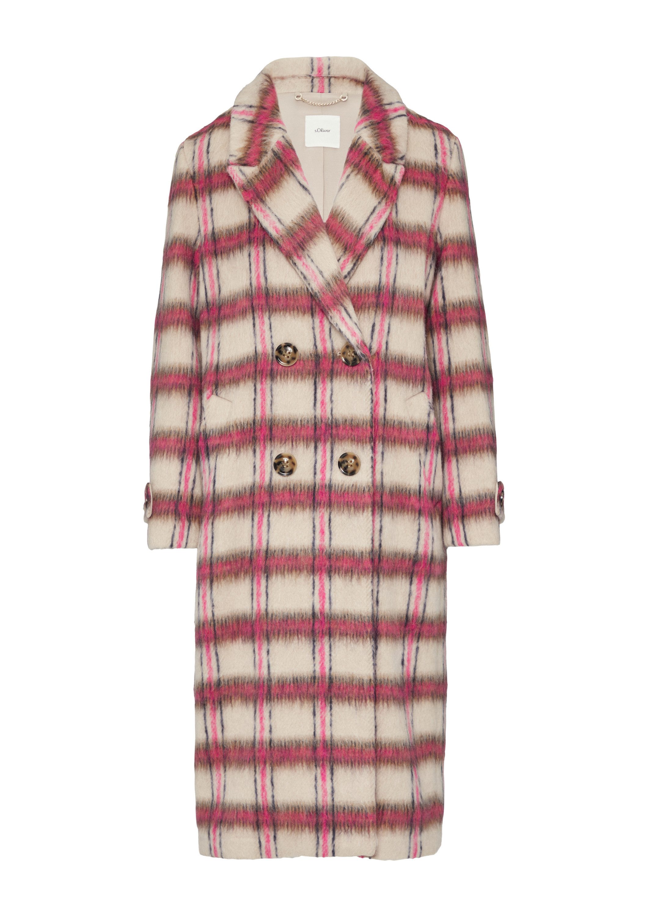 s.Oliver Funktionsmantel Outdoor-Mantel Modischer Mantel mit Karo-Muster günstig online kaufen