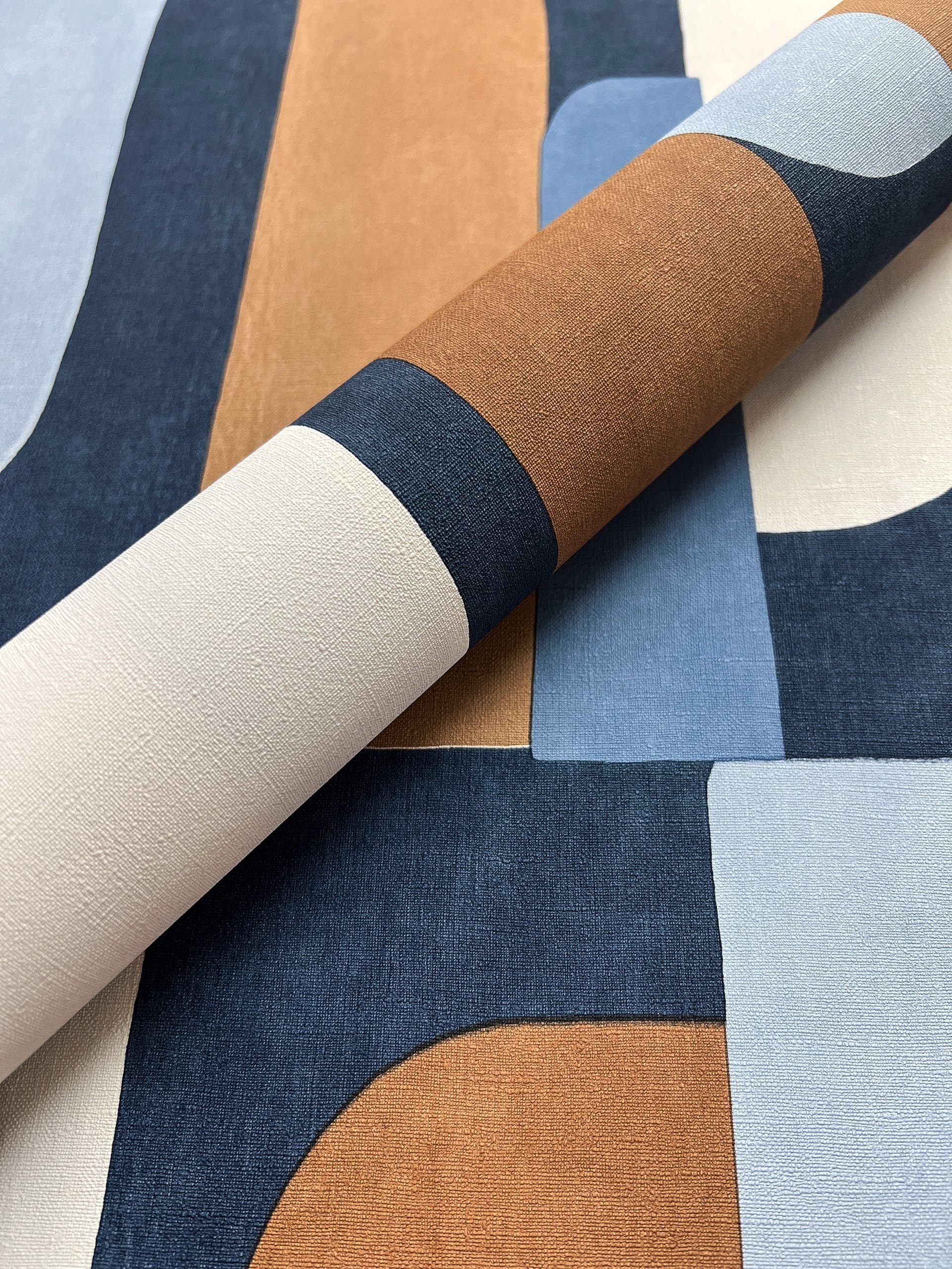 Newroom Vliestapete, Blau Tapete Modern Grafik günstig online kaufen