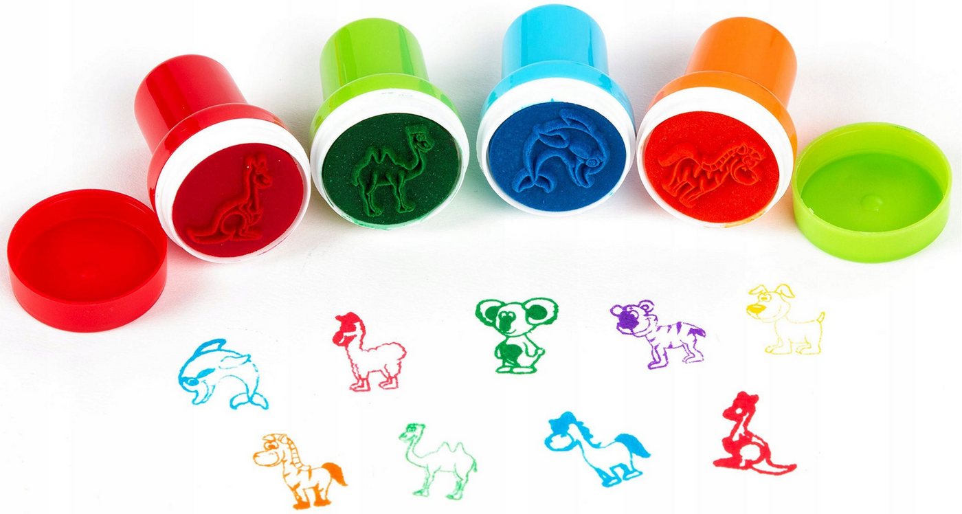 Thumbnail - Festivalartikel Stempel Kidea DERFORM Tierstempel für Kinder, 9 Motive, selbstfärbend