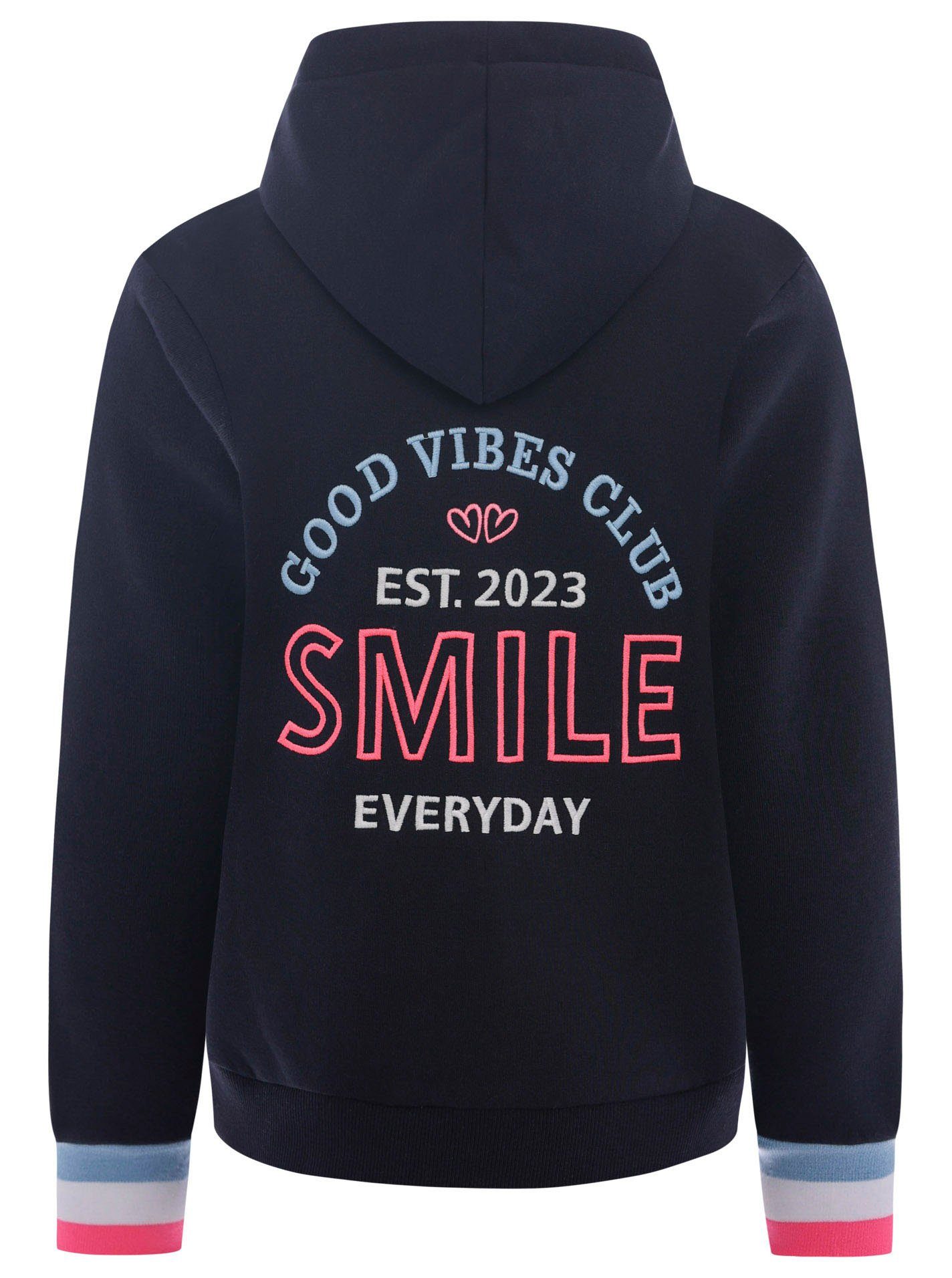 Zwillingsherz Sweatjacke mit Kapuze, Backprint, Detailprint günstig online kaufen