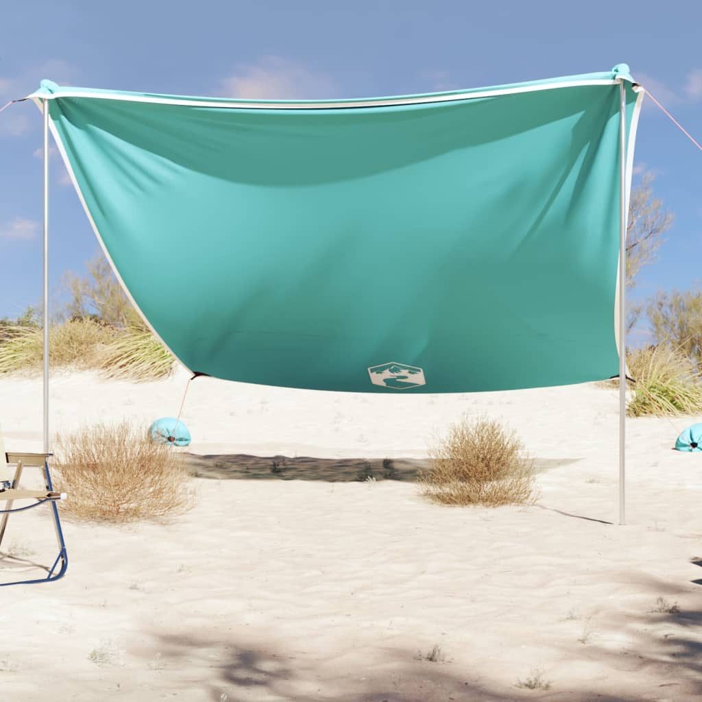Strandmuschel Strandzelt Sonnensegel 305x300x213 cm Grün-Grau