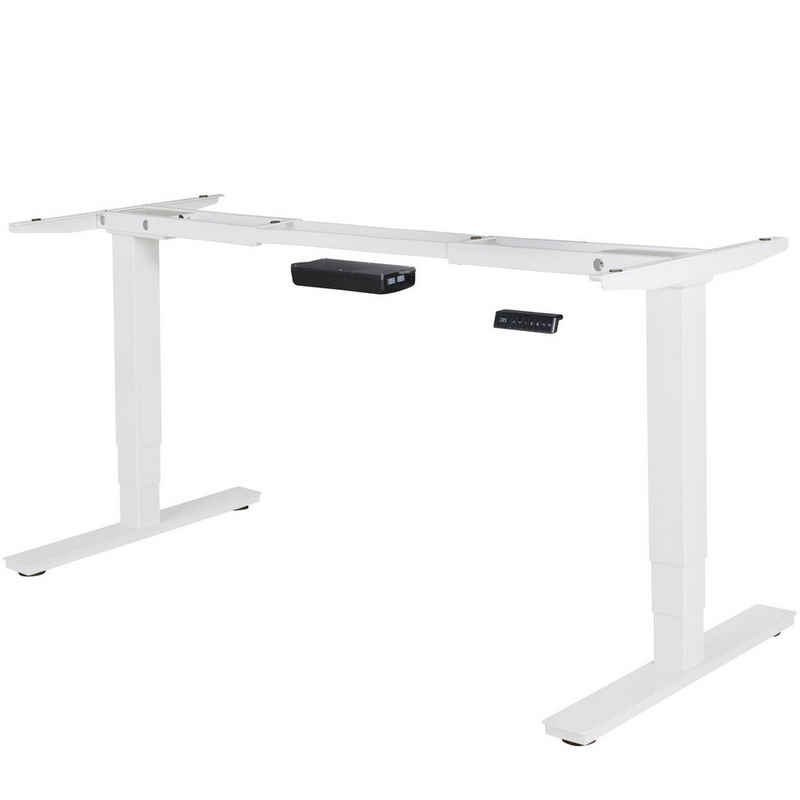 FINEBUY Schreibtisch SuVa11255_1 (Elektrisch Höhenverstellbares Tischgestell Weiß), Gestell mit Memory Funktion, Schreibtischgestell