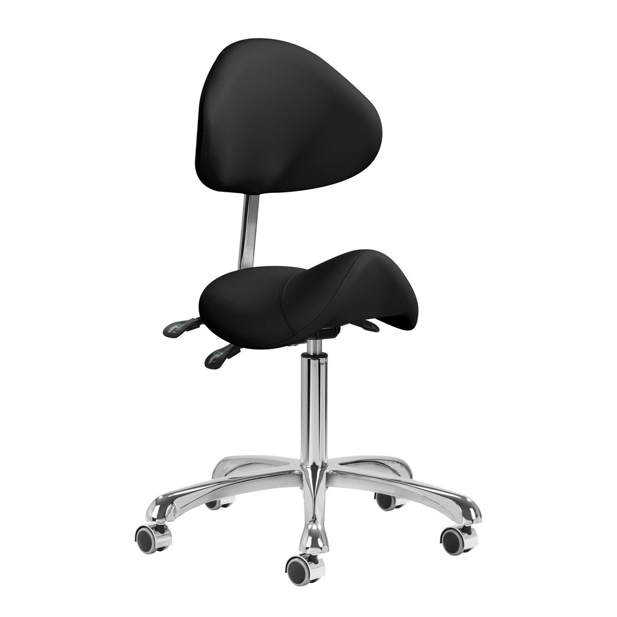 Giovanni Arbeitshocker Kosmetikhocker Giovanni 1004 schwarz mit silbernem Fussgestell