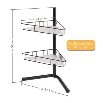 bremermann Küchenregal Eckregal, Küchenregal, 2 Körbe, Badregal, inkl. Einlegeboden, schwarz