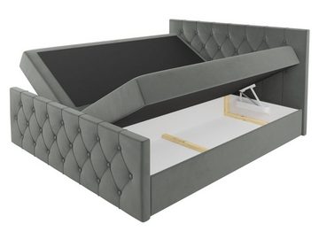 MIRJAN24 Boxspringbett Sky Lux (Matratze, Topper, Polsterkopfteil und Fußteil), Doppelbett mit 2 Bettkästen, Bettgestell