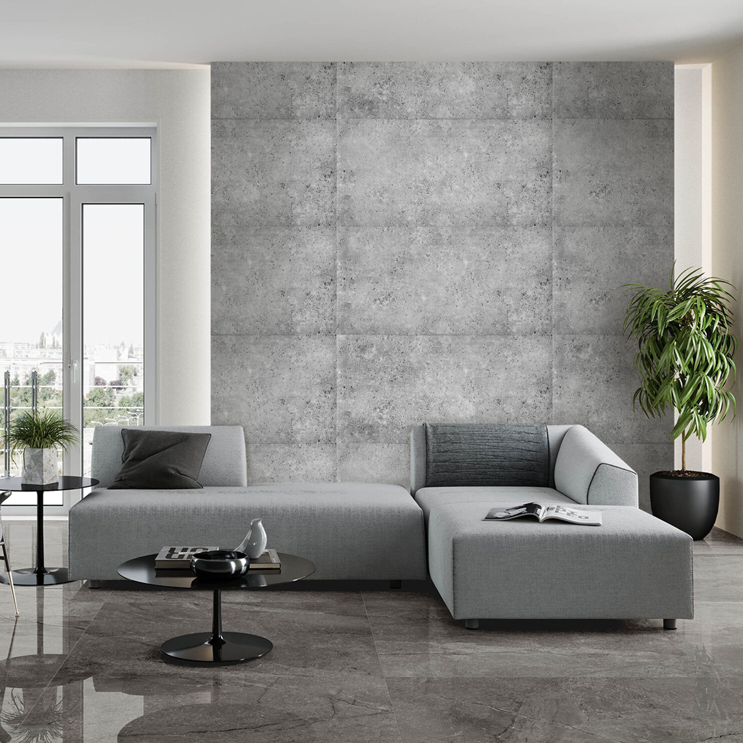 Decosa 3D Wandpaneel Decosa Wandpaneel Beton, grau, 50 x 50 cm, BxL: 50x50 cm, 2 qm, (2-tlg)