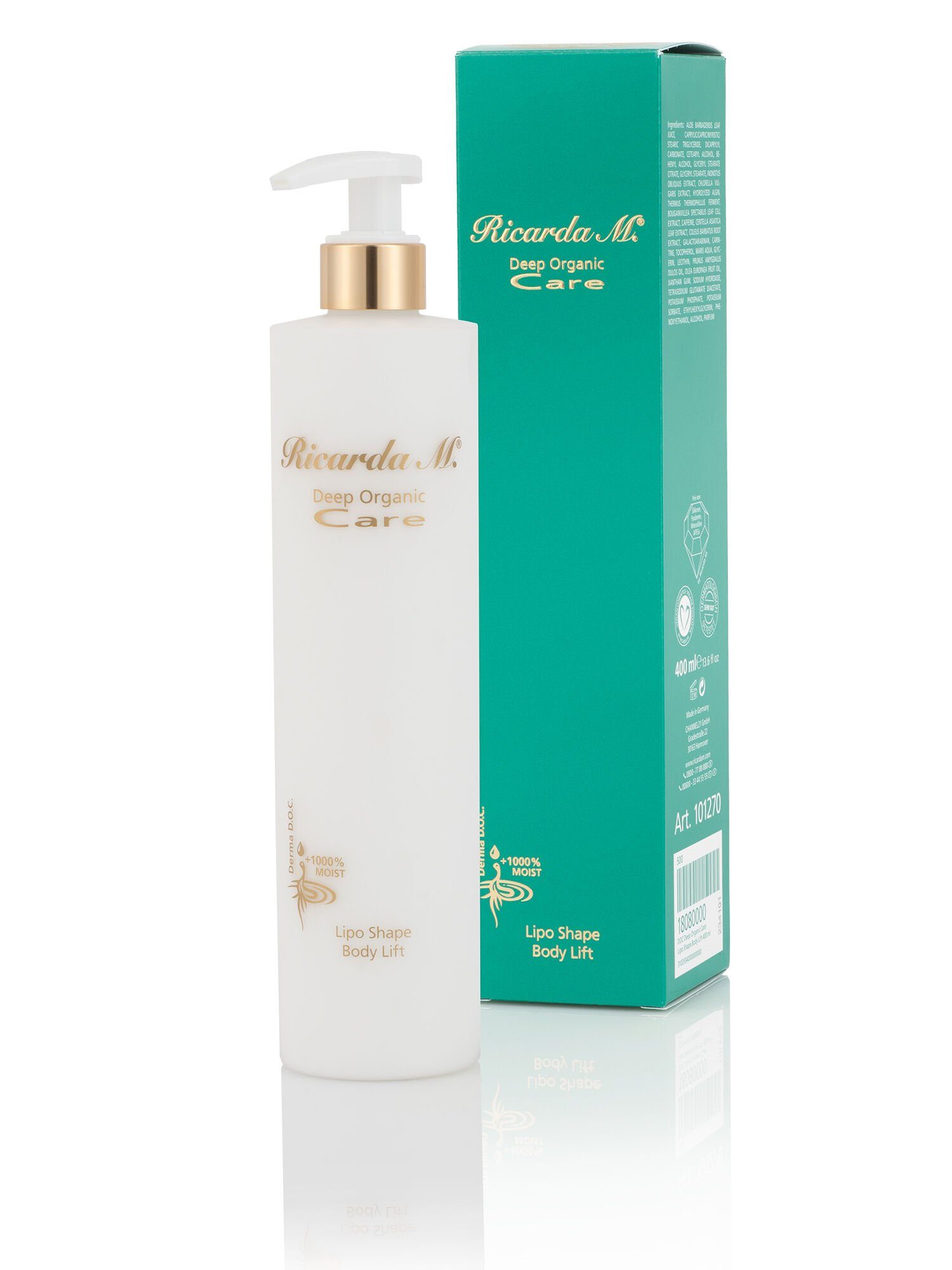 Ricarda M. Bodylotion "DOC Lipo mit optische 400ml, Body Shape Körpersilhouette Modellierung Splint&Slim, der Lift"