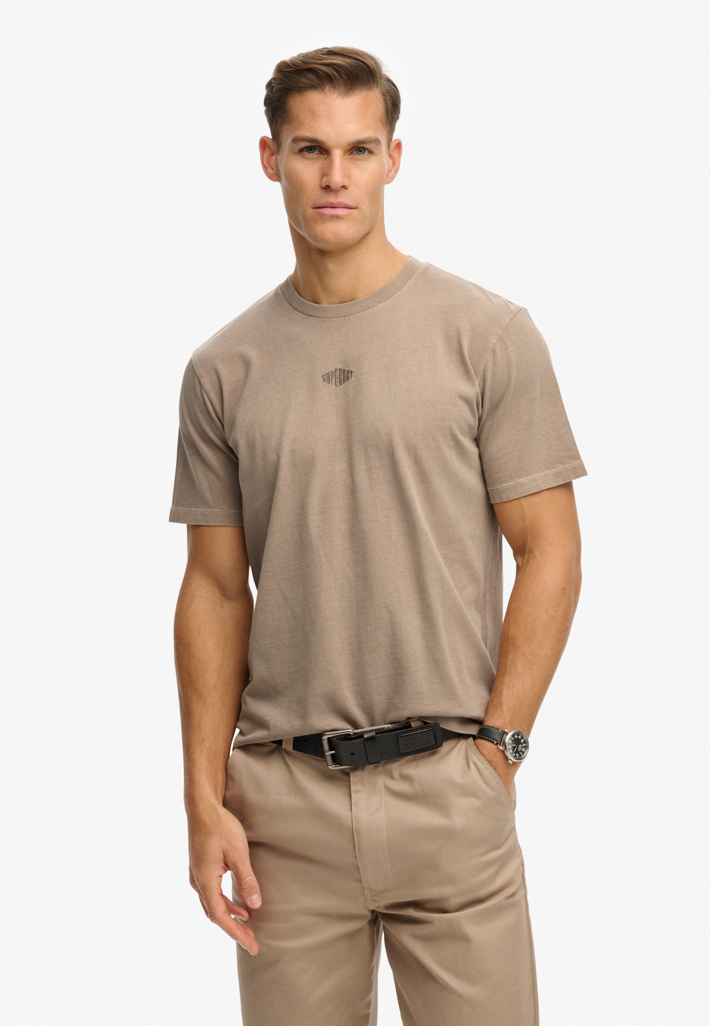Superdry Rundhalsshirt MICRO LOGO TSHIRT mit Micro-Marken-Logo