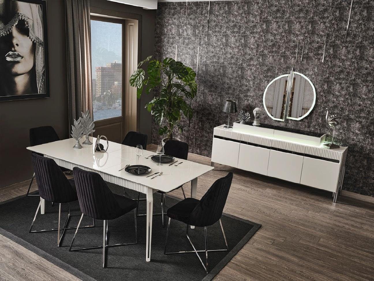 JVmoebel Stühle Esstisch Tisch Modern / Essgarnitur Italienischer Stühle) (Esstisch 6x Set 6x Esszimmer Stil