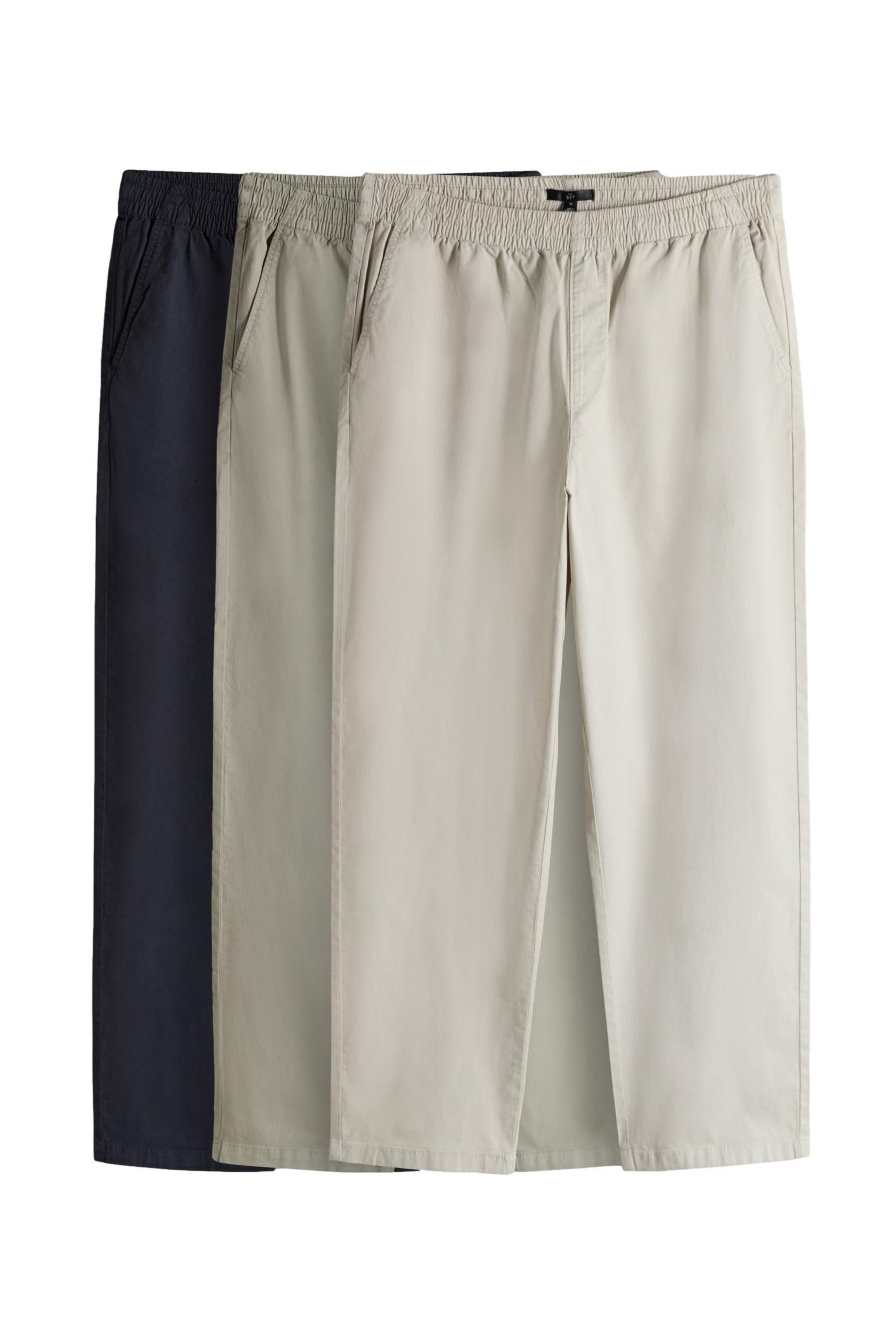 Schlupfhose The Set Relaxed Fit Chinohosen, 3er-Pack