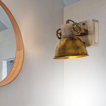 etc-shop Deckenspot, Leuchtmittel nicht inklusive, Wandstrahler Wandleuchte Wandspot Holz natur bronze Strahler