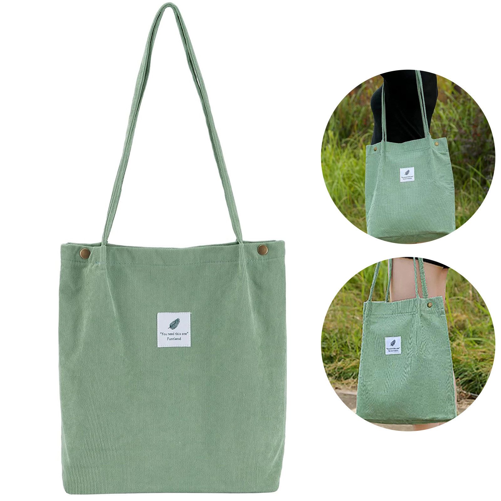OKWISH Handtasche Kordsamtschultertasche Tote Bag Freizeittasche günstig online kaufen