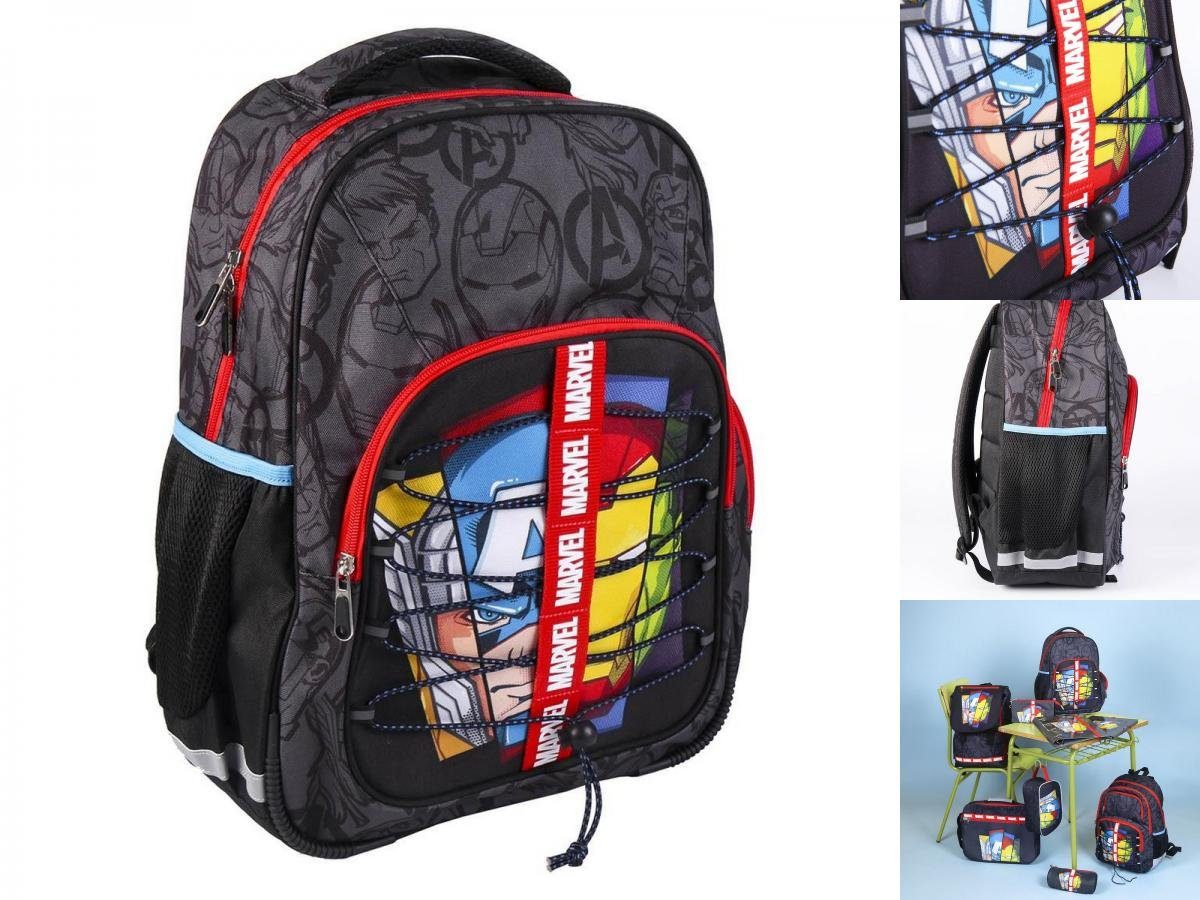 15 The Cooler mit für Avengers Motiv der Rucksack The 42 Schulrucksack x x AVENGERS alle Schulrucksack Schwarz dem Avengers-Helden cm, 32