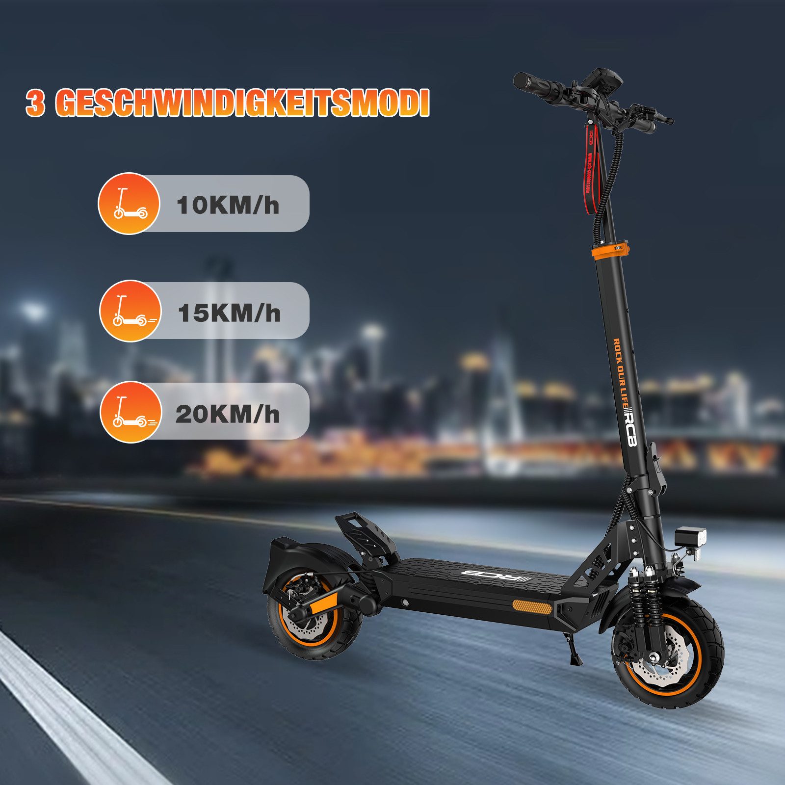 RCB E-Scooter D5/D5 PRO ABE (Ultra), NFC/Blinker/APP, 90-120KM Reichweite, 500,00 W, 20,00 km/h, (1 tlg), bis zu 120 km Reichweite, 10 Zoll pannensicherer Reifen, klappbar