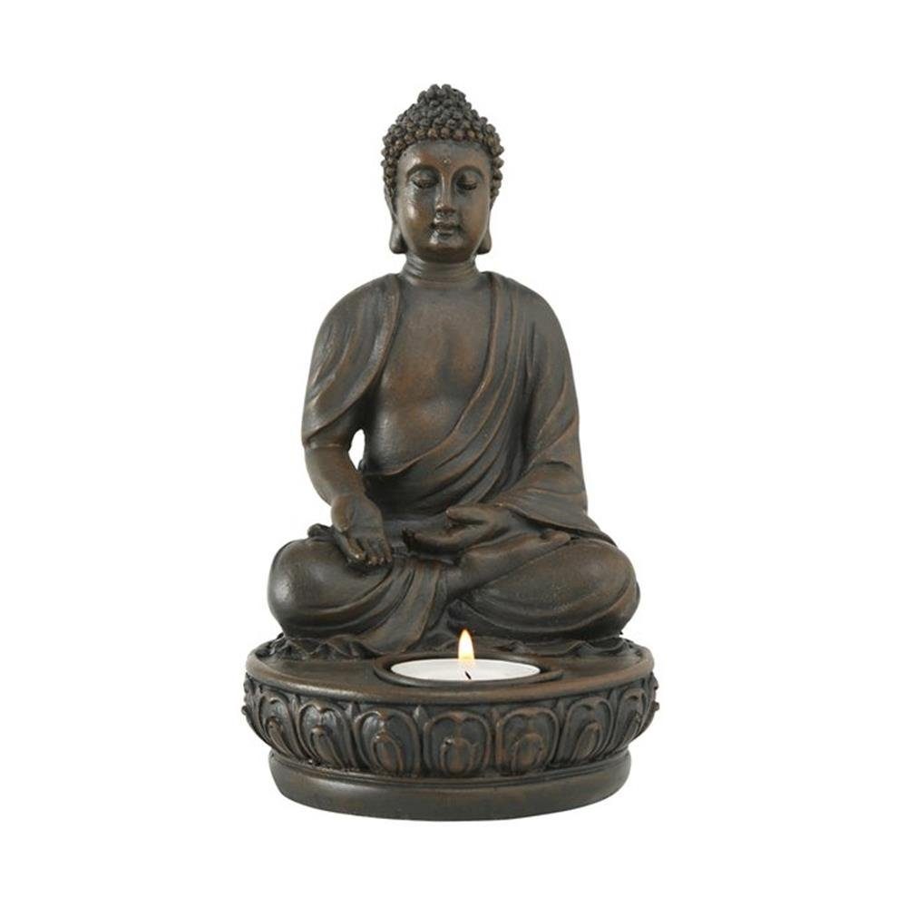 Buddha, Stück aus BOLTZE zufällige Braun, Variante 1 Teelichthalter Kunststoff,