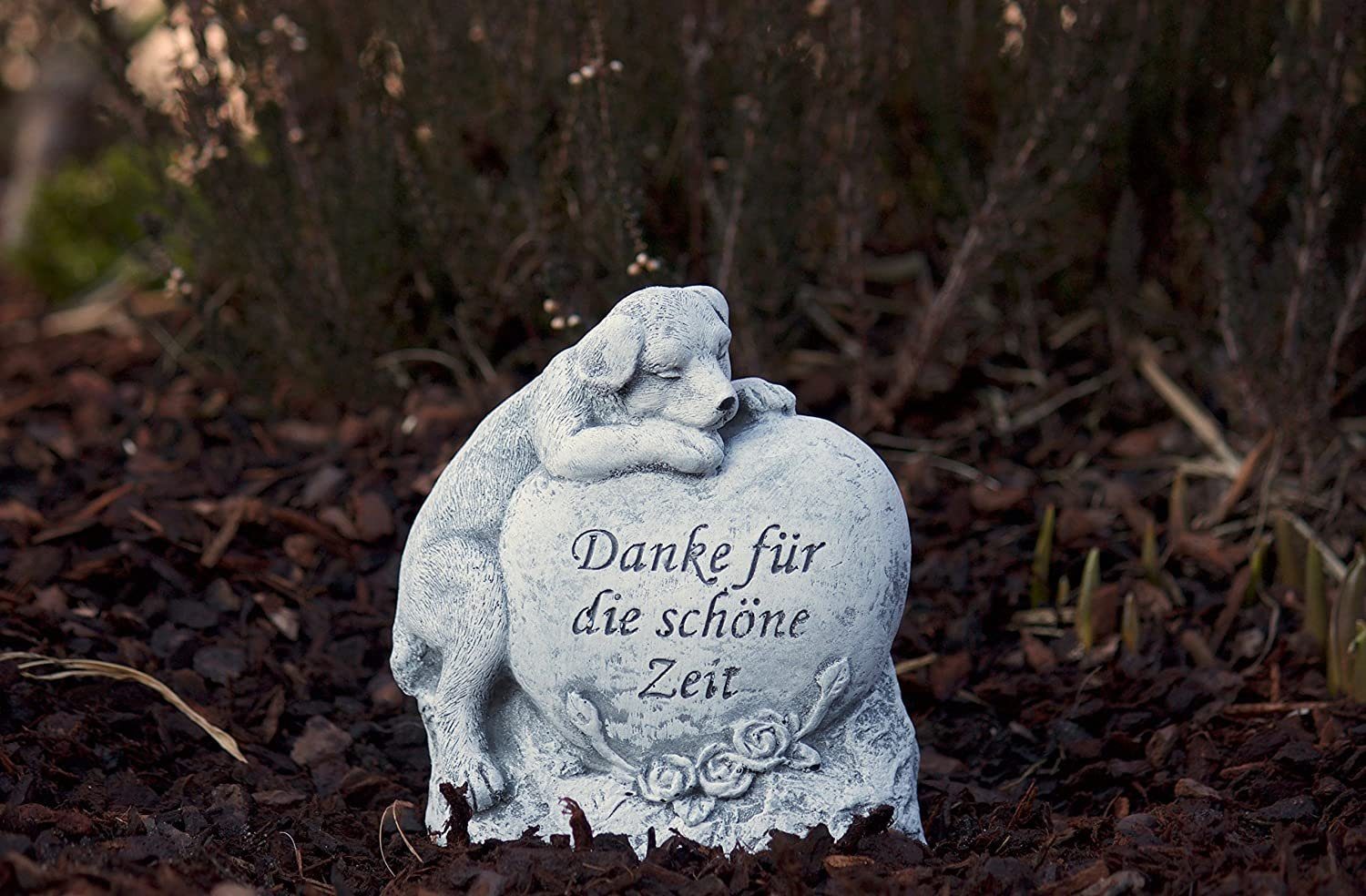 Zeit die Hund " Gartenfigur Style Steinfigur " and Grabschmuck Stone für Danke schöne