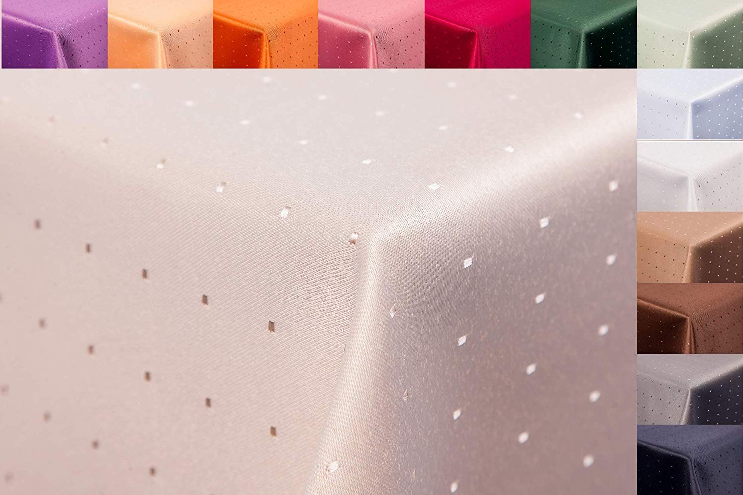 First-Tex Tischdecke, Punkte Damast Tischdecke 135 günstig online kaufen