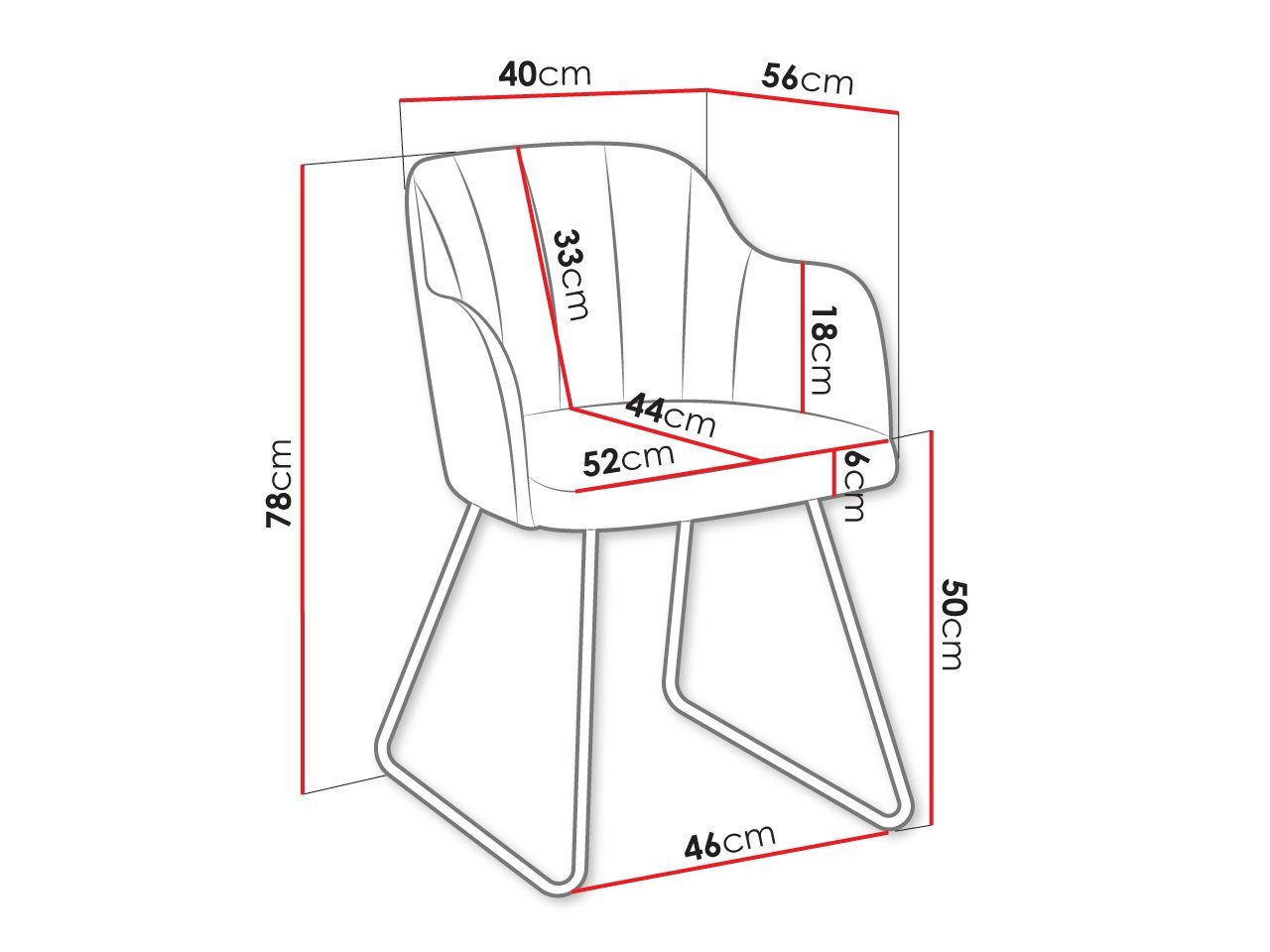 MIRJAN24 Stuhl SM101 (1 Stück), Velvet cm aus Magic Metall, Beine 56x52x78 2250