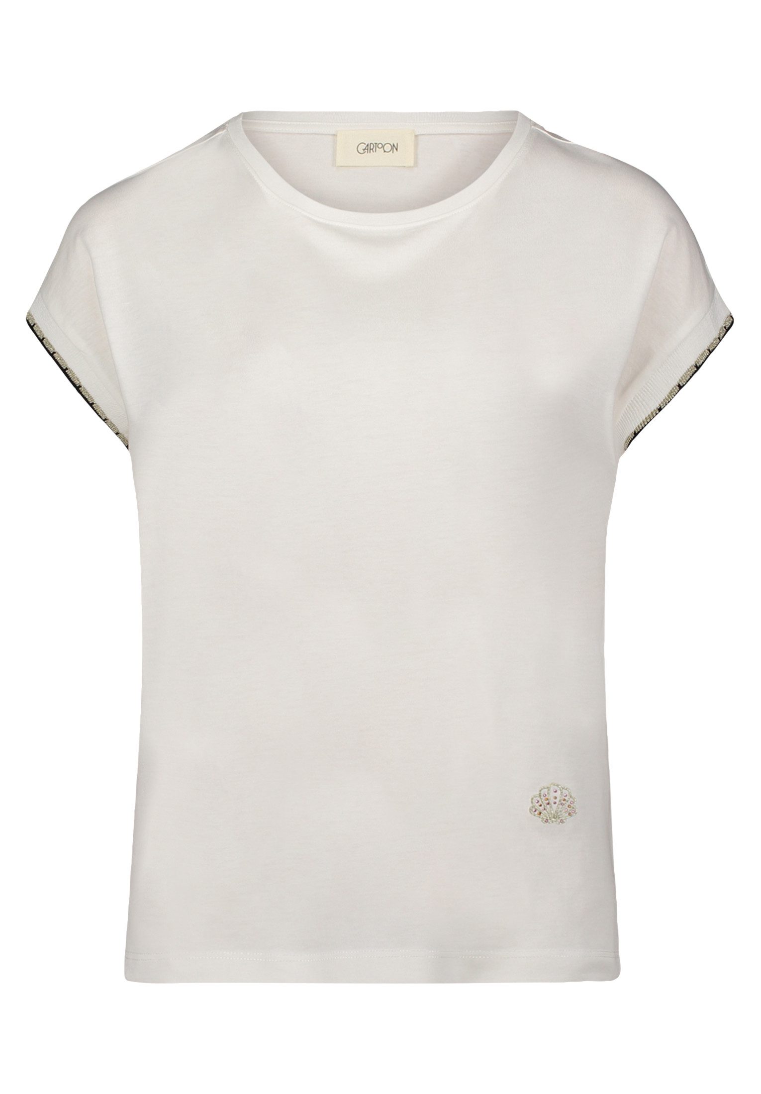 Cartoon Kurzarmshirt Damen Casual-Shirt mit Rundhalsausschnitt (1-tlg) Ripp günstig online kaufen