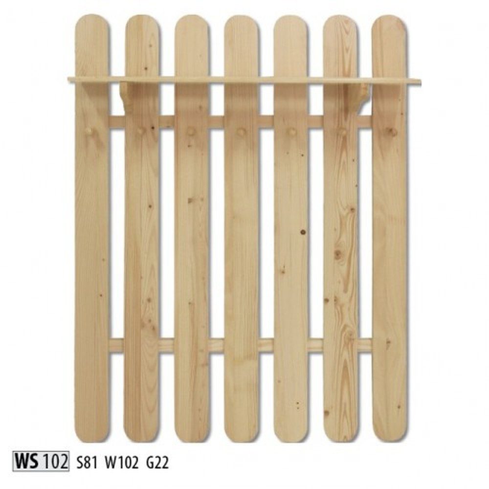 JVmoebel Wandgarderobe Kiefernholz Kleiderschrank mit integrierter Wandgarderobe, natur (1 St., Wandgarderobe), Made in Europa