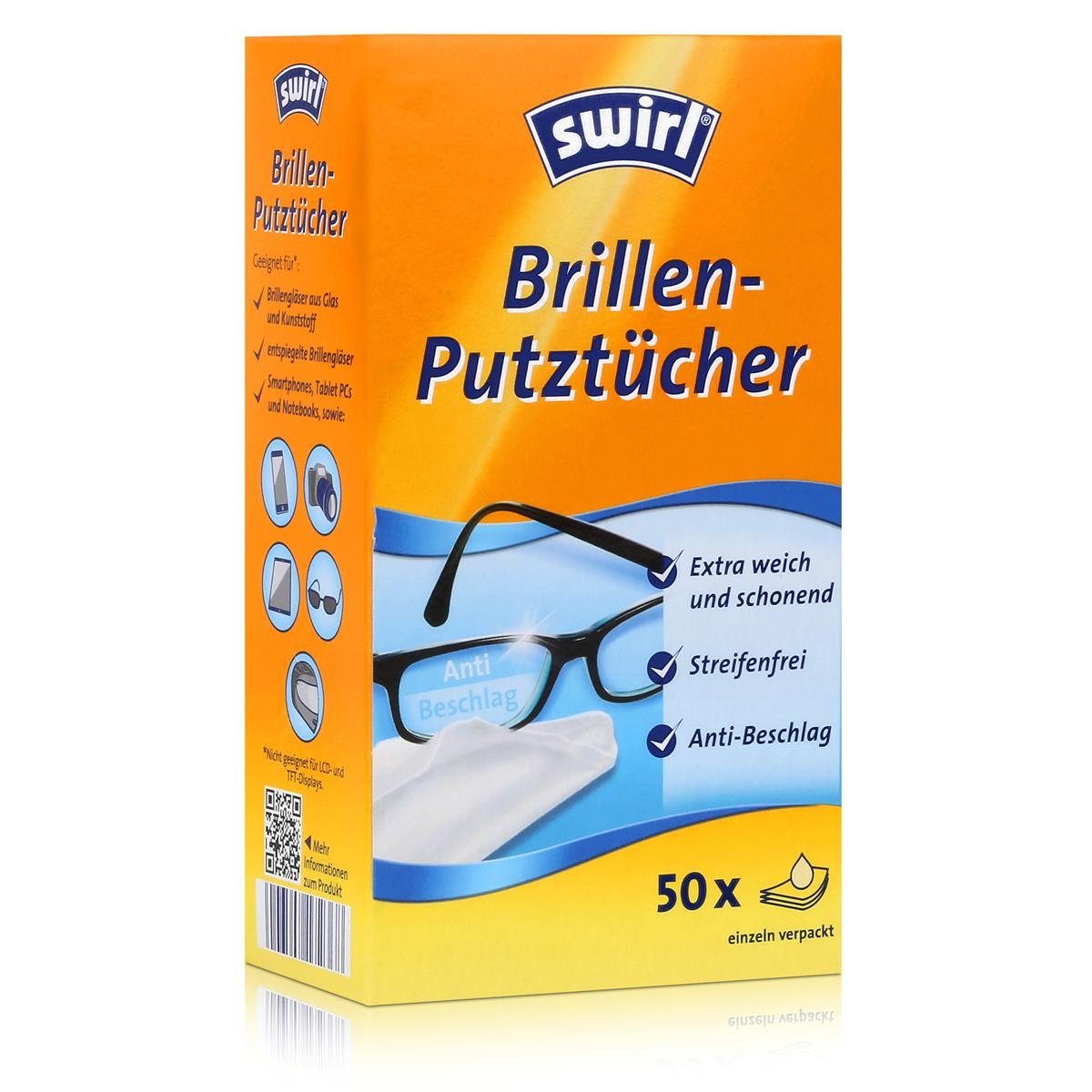 Swirl Swirl Brillenputztücher 50 stk. Putztücher für Brille, Handy uvm. (1er Reinigungstücher
