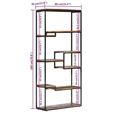 vidaXL Bücherregal Bücherregal 80x30x180 cm Altholz Massiv, 1-tlg.