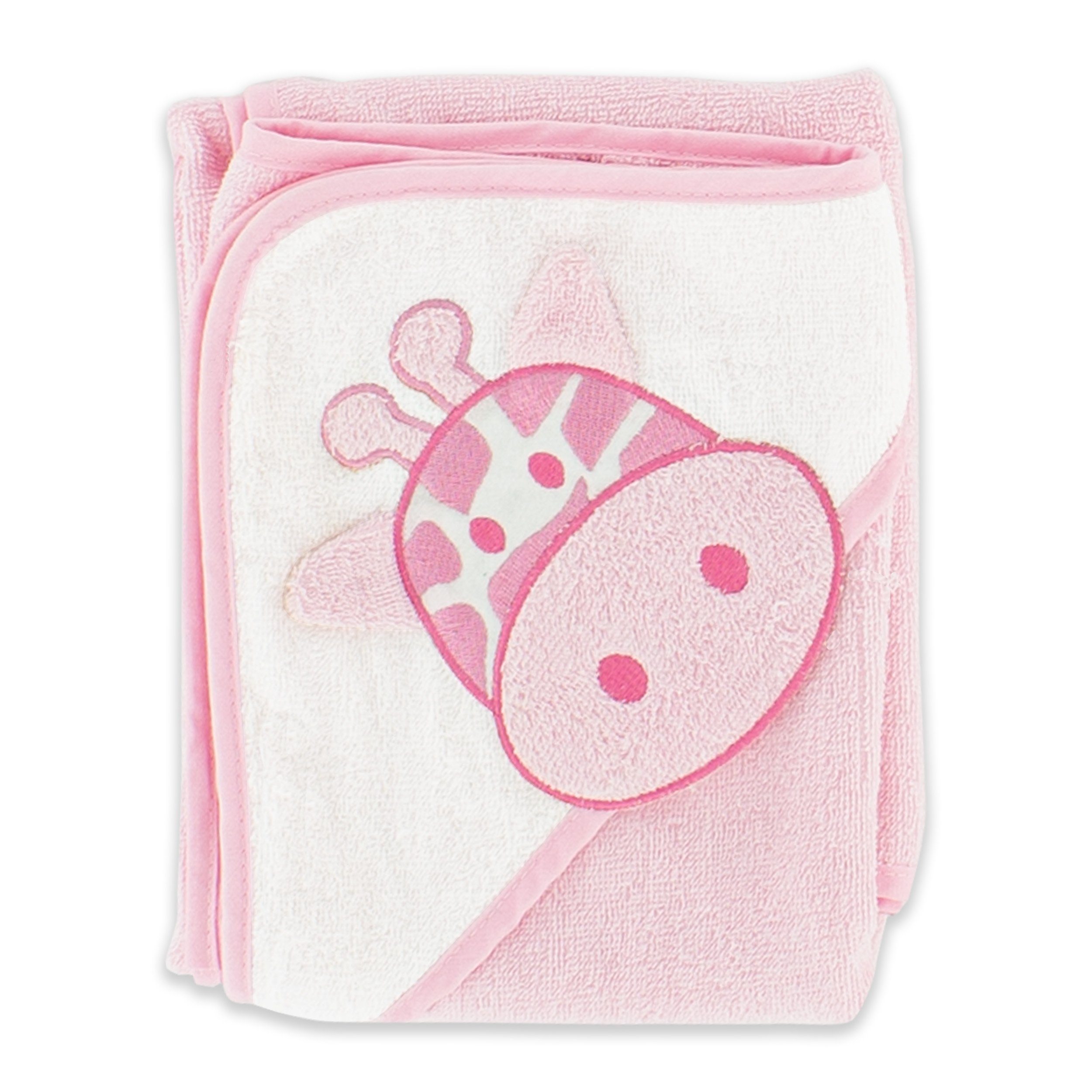 rosa Handtuch Babykajo Frottee mit (1-St), Tiermuster Kapuzenhandtuch, Baby